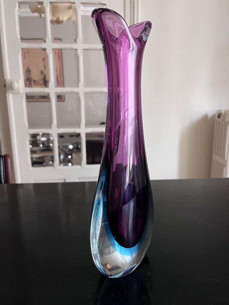 photo furniture Superb Sommerso Vase By Flávio Poli For Murano, 1950s