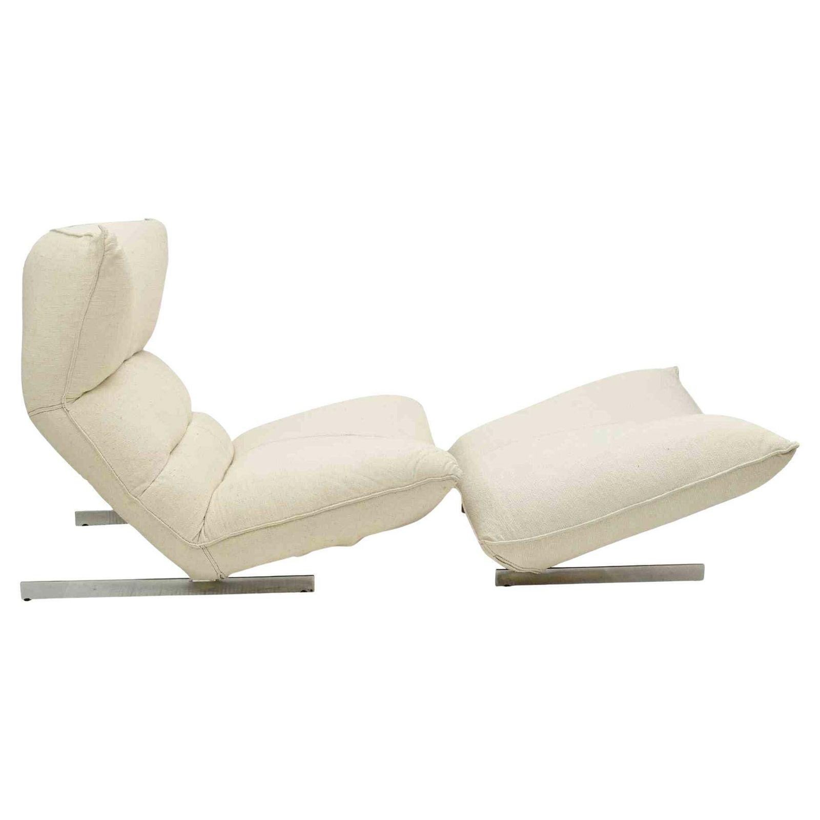 Canestrari Lounge Chair With Ottoman By Vittorio Varo, Italy 1970s