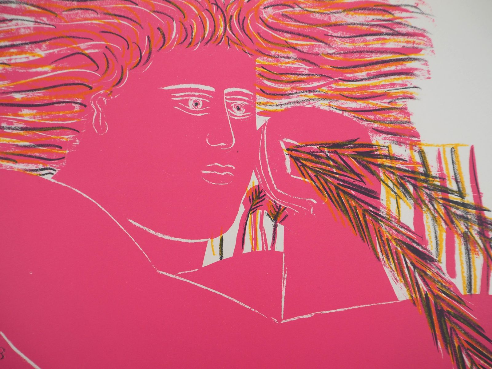 Alekos Fassianosgreece : Pink Nude With Wheat Ear   Original Lithograph, 19821982 photo vinterior