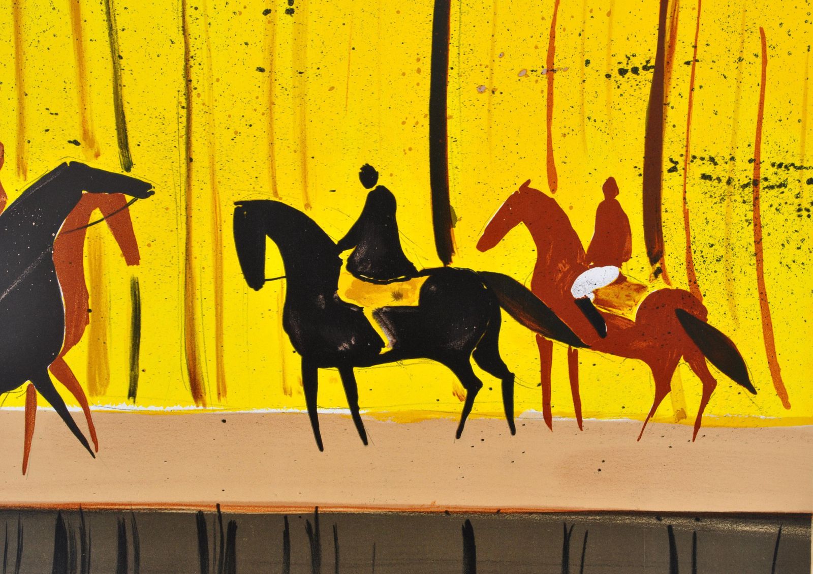 Serge Lassushorses : Riders In Autumn   Original Lithograph, Handsigned & Ltd /6001982 photo 88.0