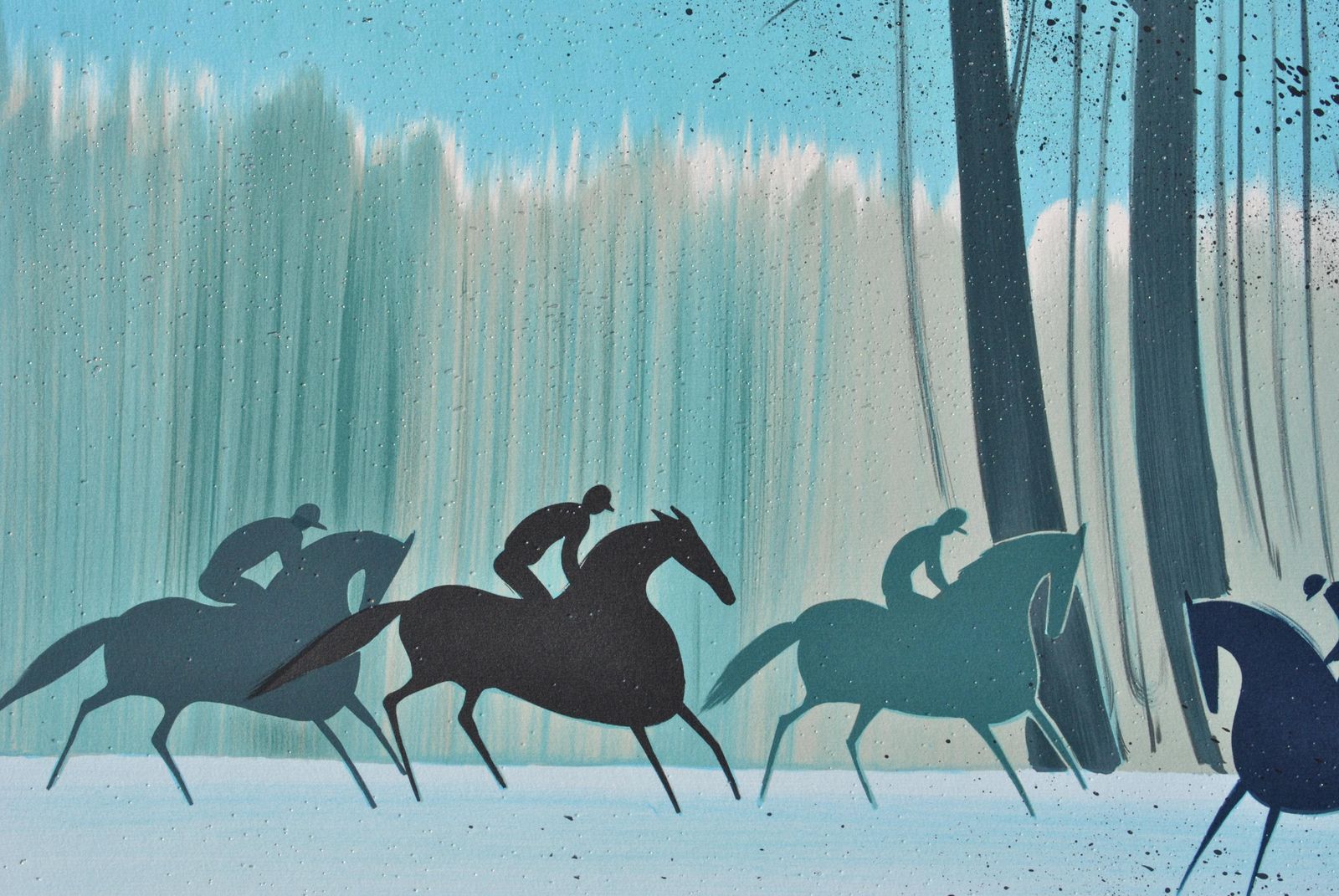 Serge Lassushorses : Riders In Winter   Original Lithograph, Handsigned & Ltd /6001982 photo vinterior