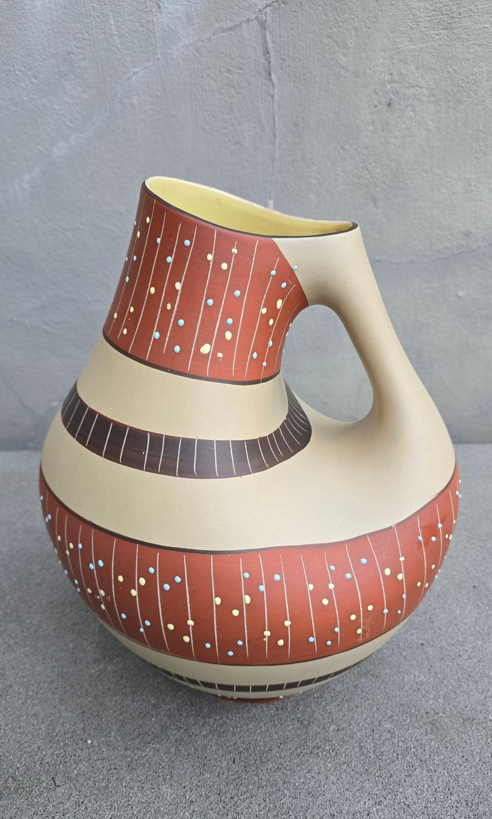 Sculptural Hand Painted Stoneware Vase, Eds Keramik Benshausen, Germany, 1970s photo 1699.0