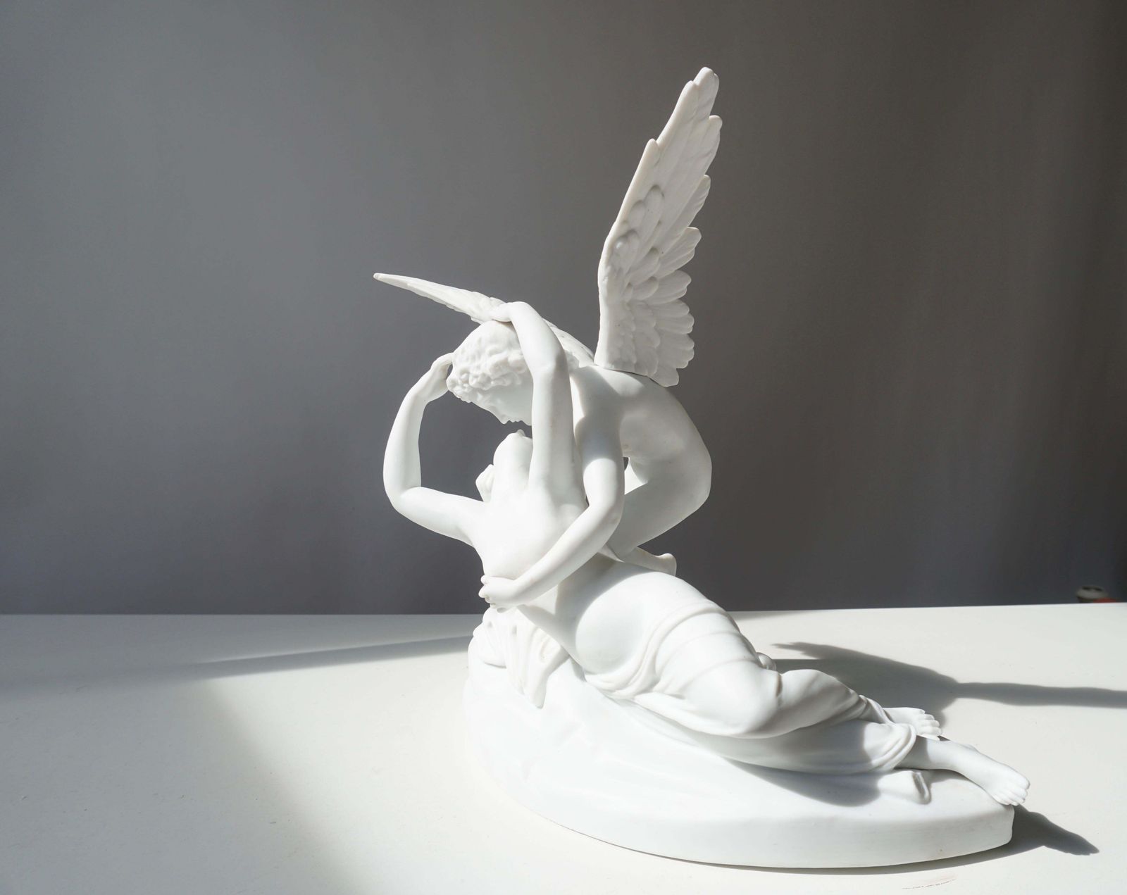 Italian Biscuit Porcelain “Psyche Revived By Cupid’s Kiss”, Circa 1900 photo Art