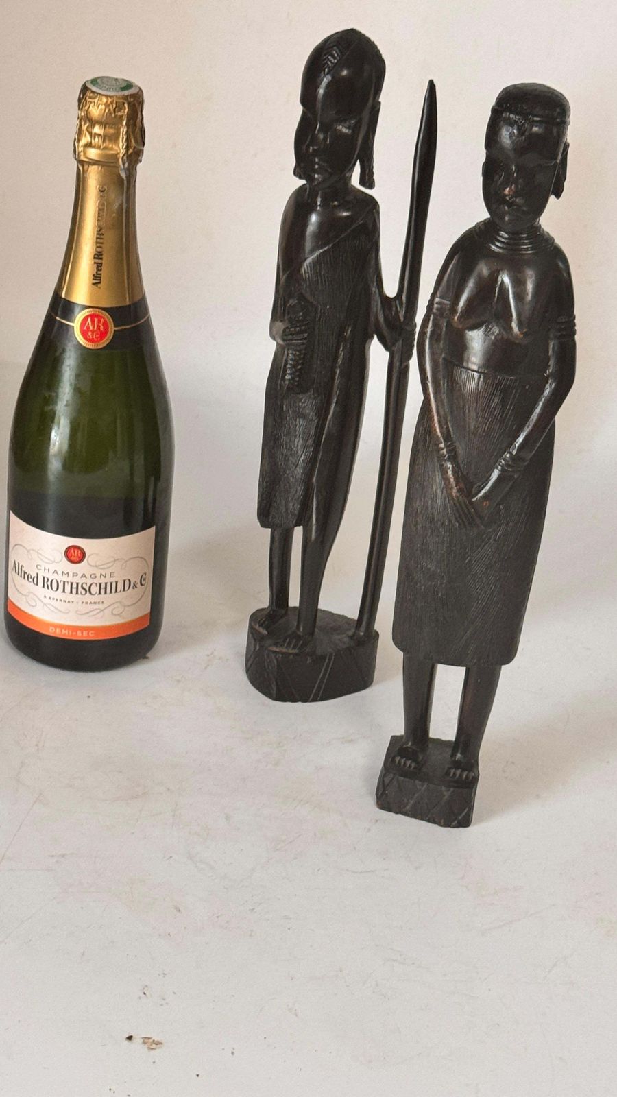Pair Of African Sculptures — Heavy Hardwood, Primitivist Style photo furniture
