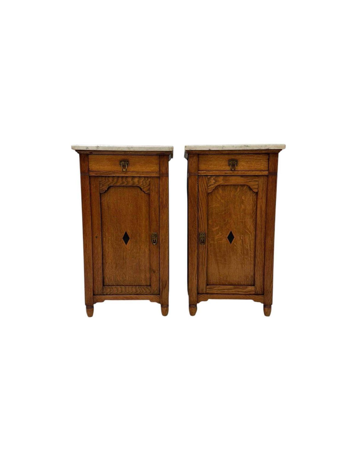 Two Arts & Crafts Art Nouveau Oak Nightstands Or Bedside Tables, 1900s photo 1724.0