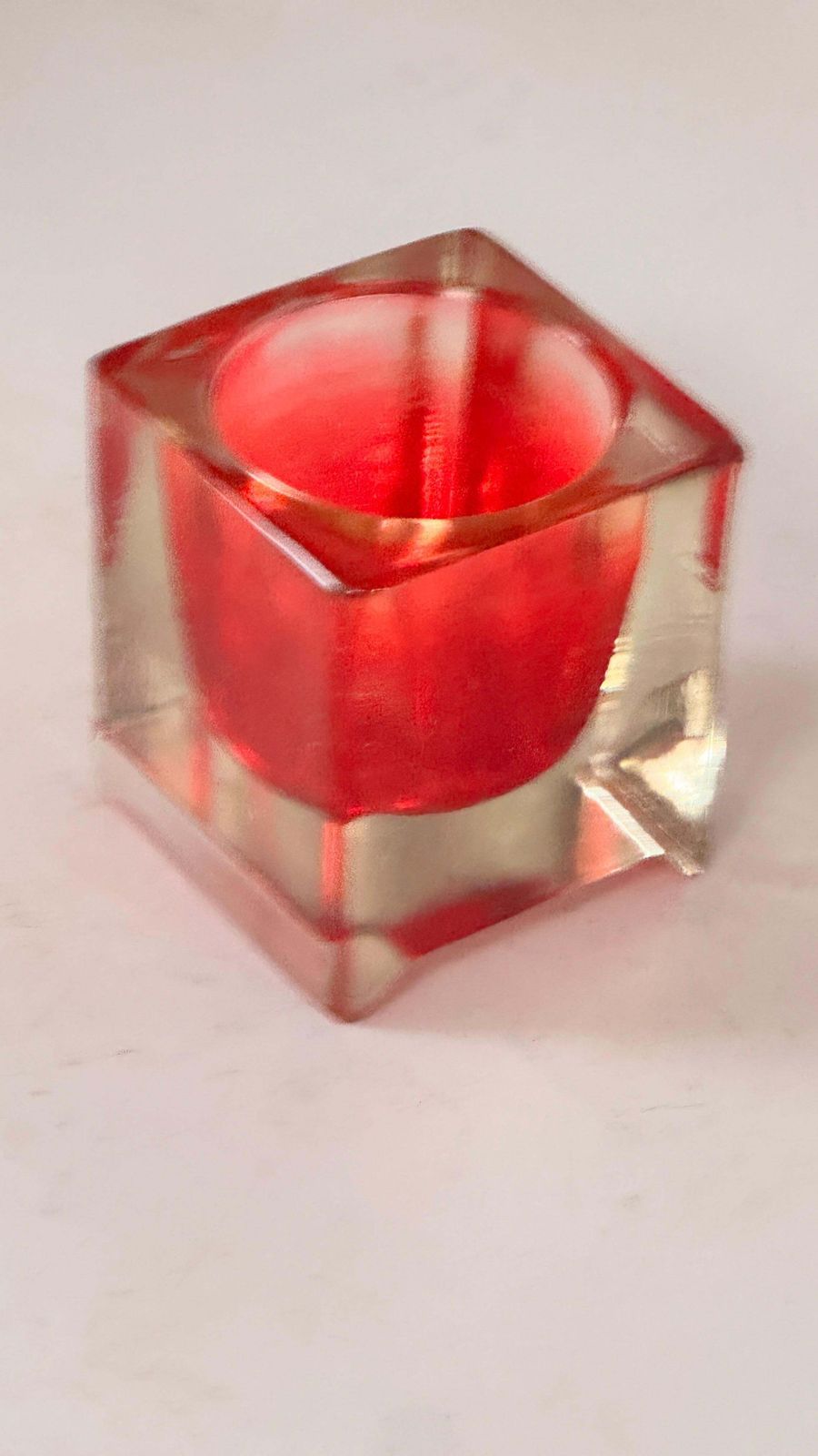 Murano Glass Ashtray — Red & Clear — Italy, 1960s photo Home Decor