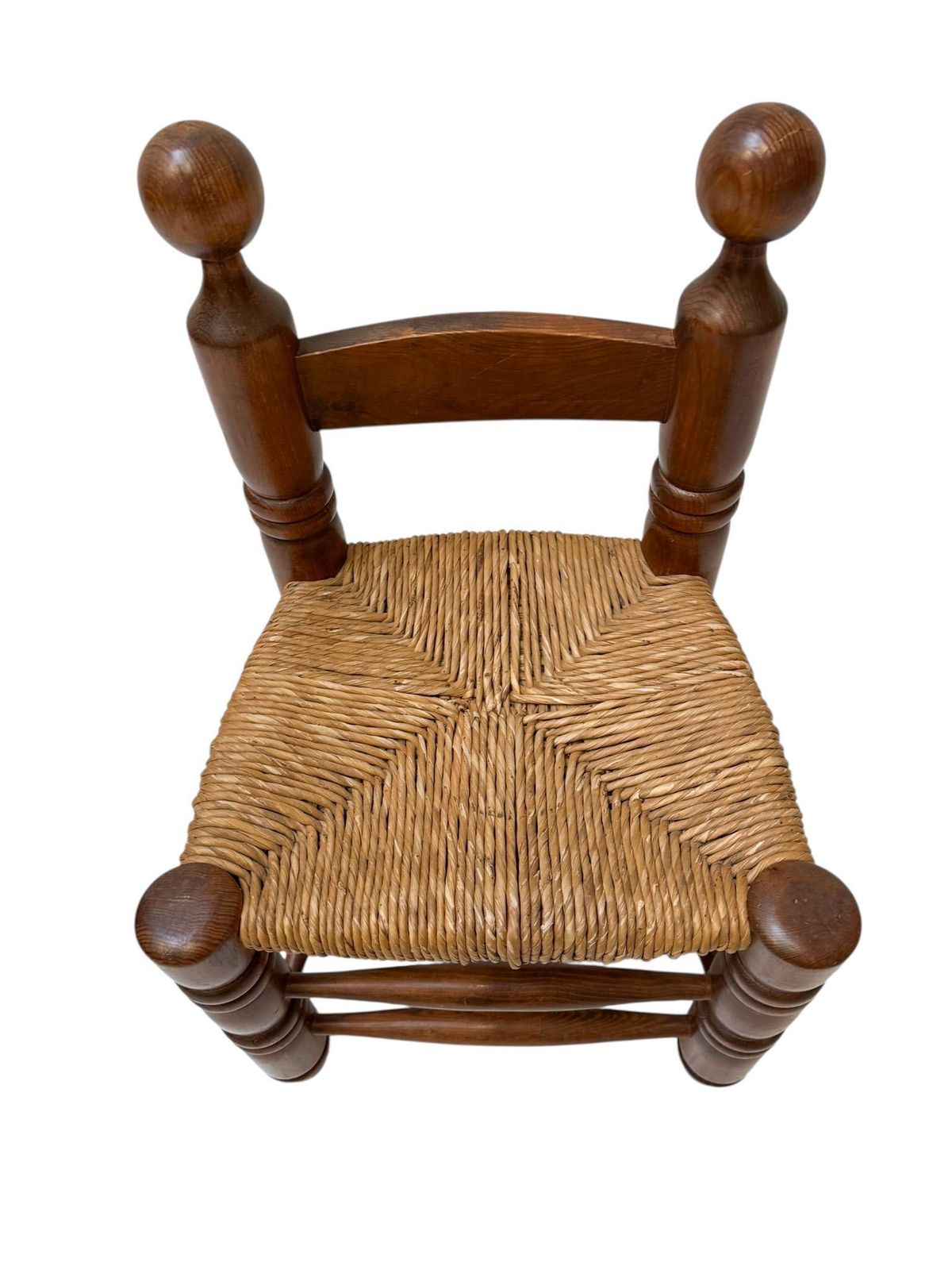 French Rustic Brutalist Low Side Chair In The Style Of Charles Dudouyt, 1940s photo 564.0