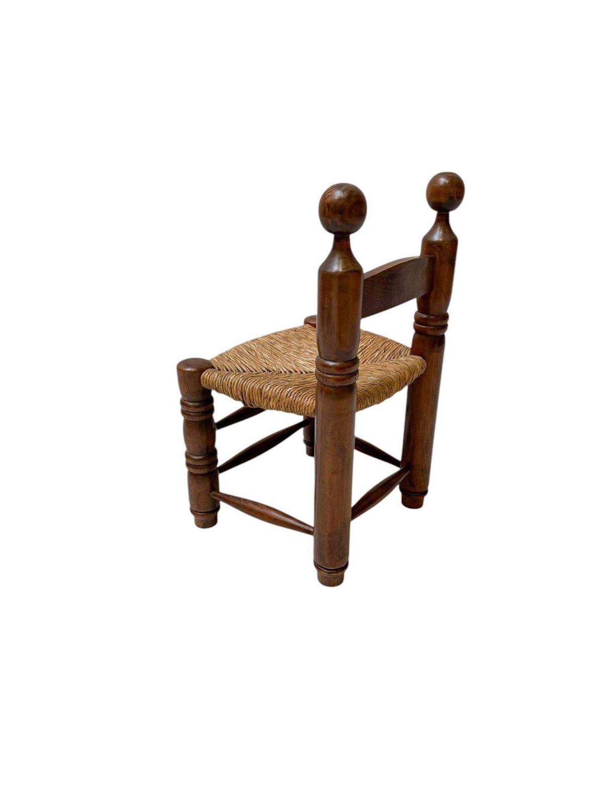 French Rustic Brutalist Low Side Chair In The Style Of Charles Dudouyt, 1940s photo buy