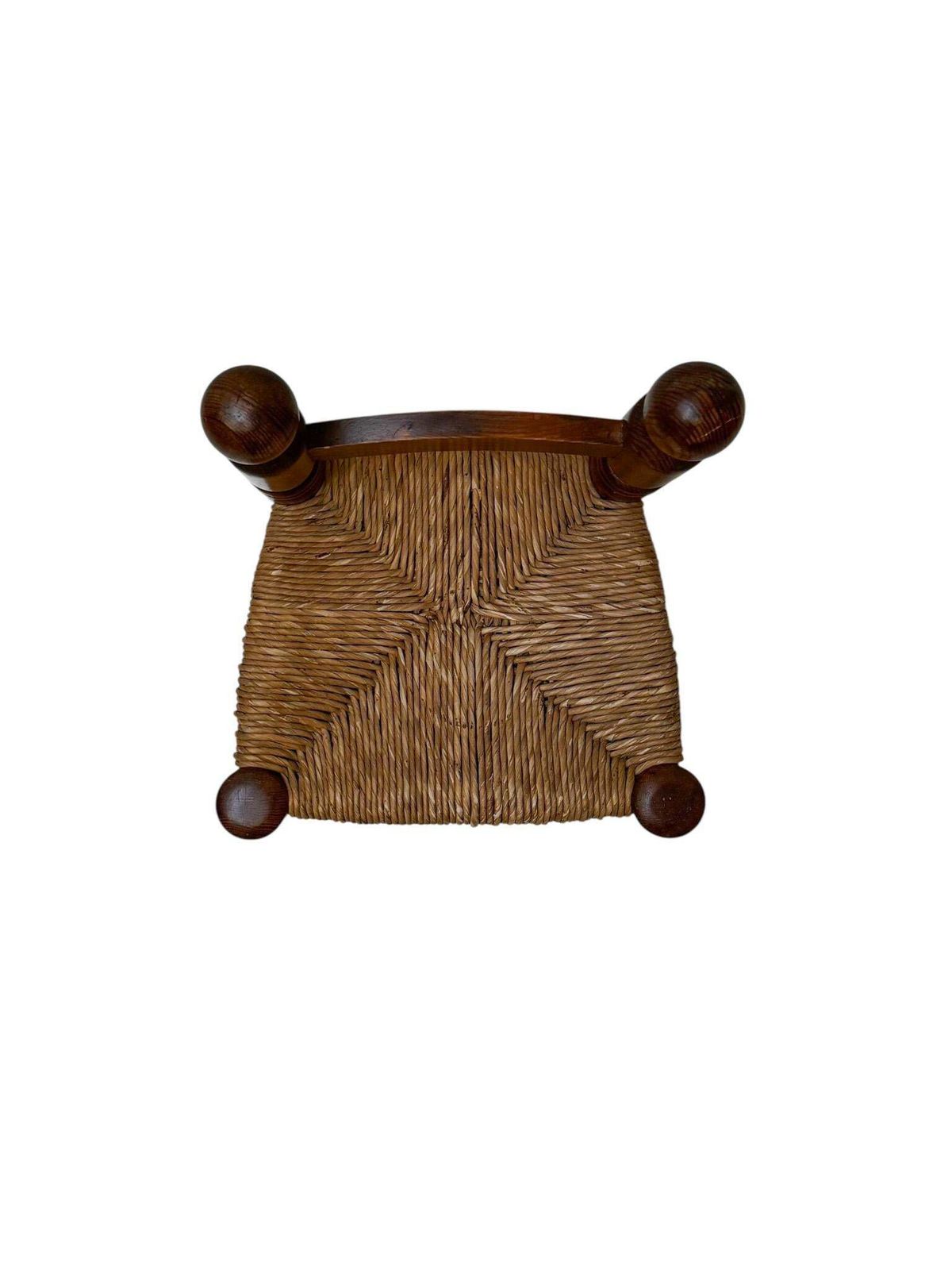 French Rustic Brutalist Low Side Chair In The Style Of Charles Dudouyt, 1940s photo vintage