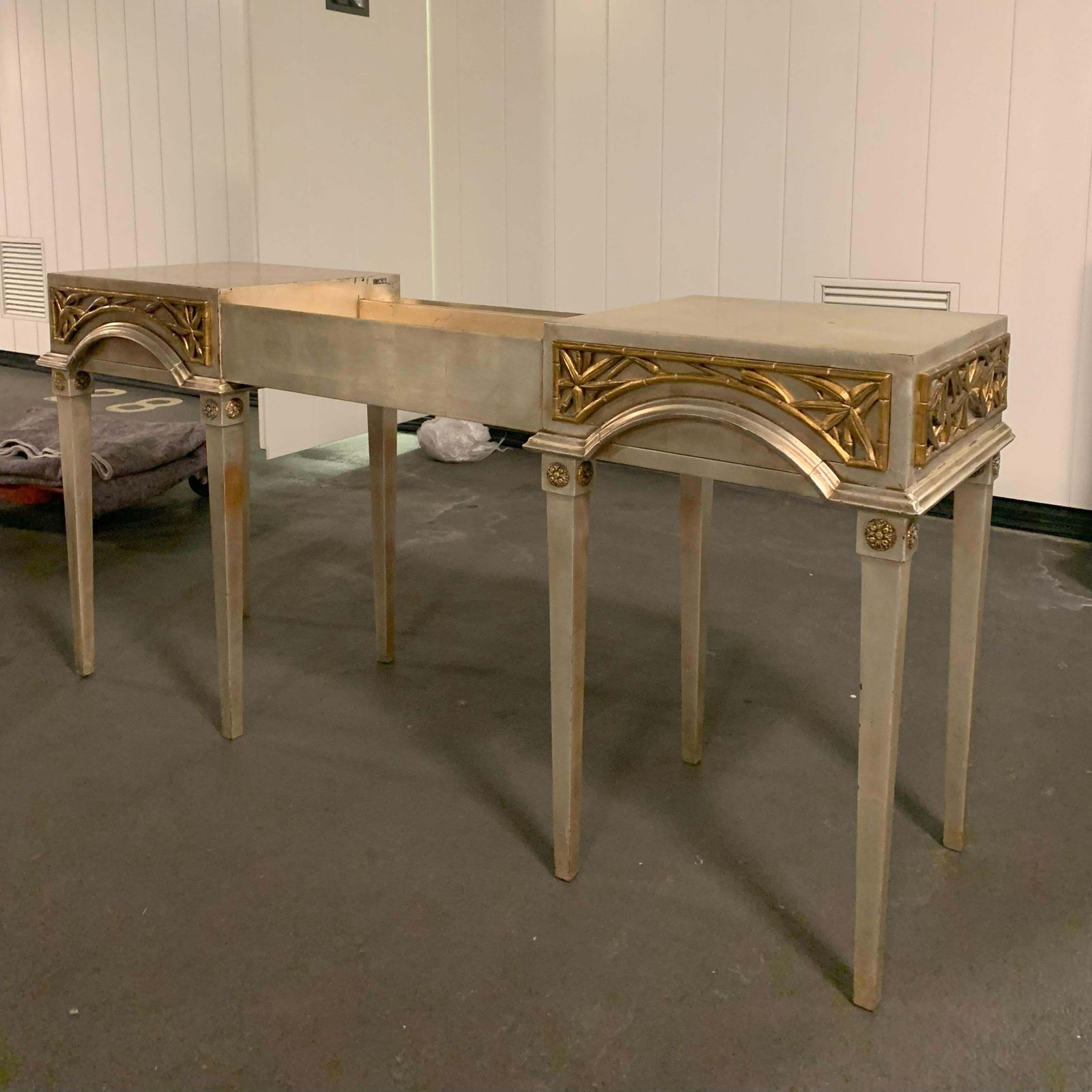 James Mont Gilt Hollywood Regency Dressing Table, USA, 1950s photo for sale