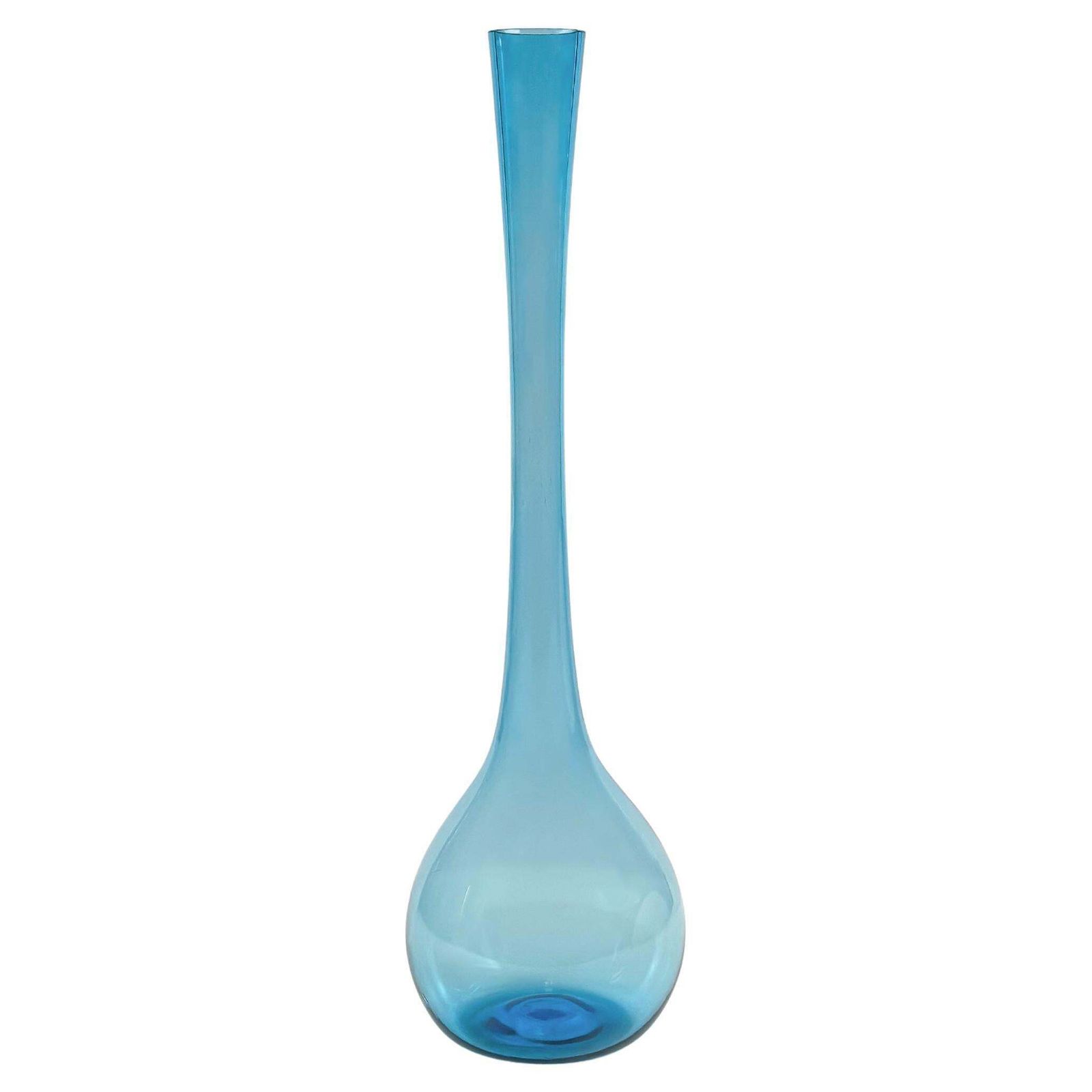 Mid Century Pale Blue Glass Bottle Vase By Arthur Percy For Gullaskruf, Sweden