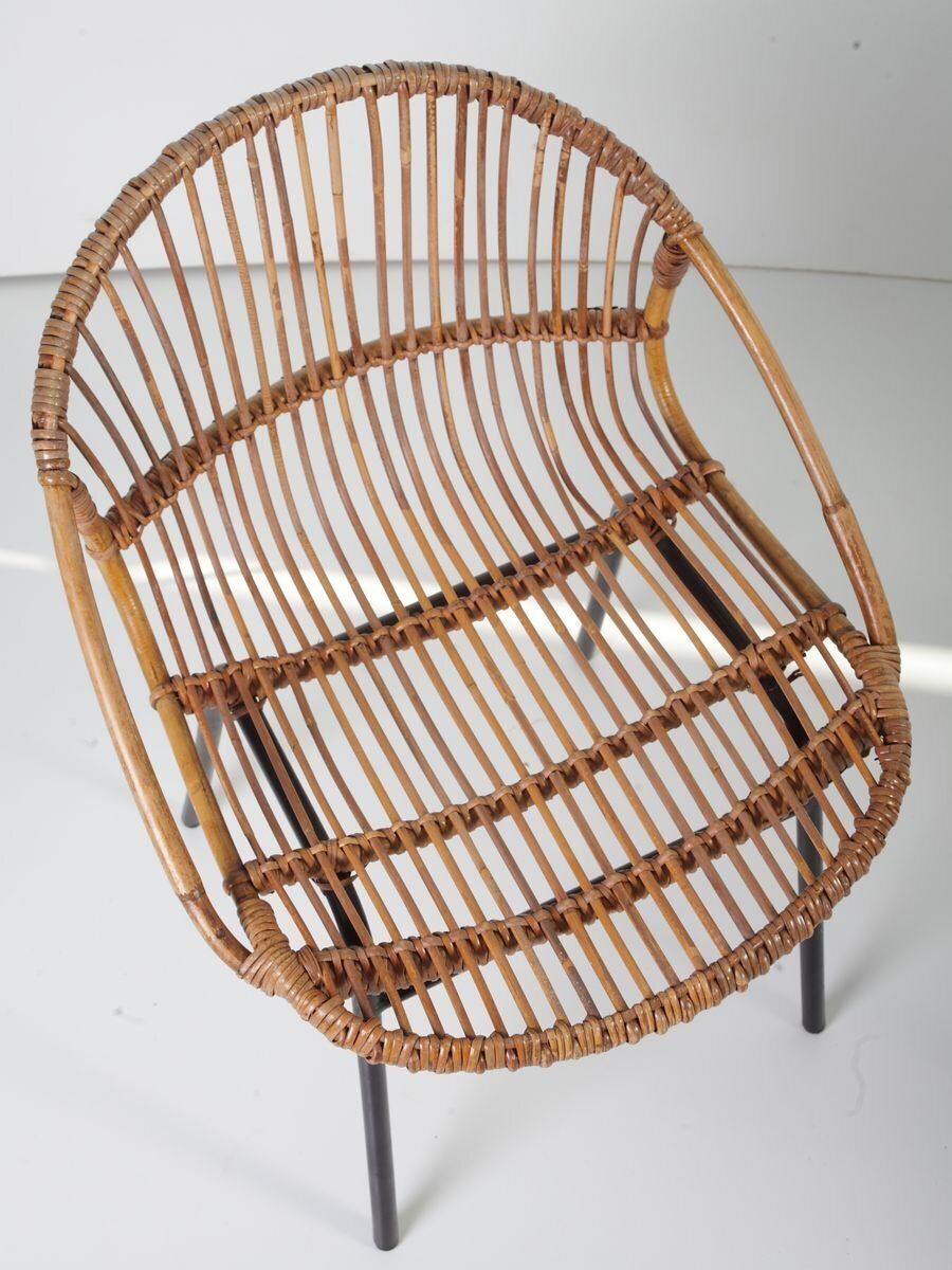 Mid Century Bamboo Lounge Chairs & Table By Alan Fuchs For Uluv, 1960s, Set Of 3 photo vinterior