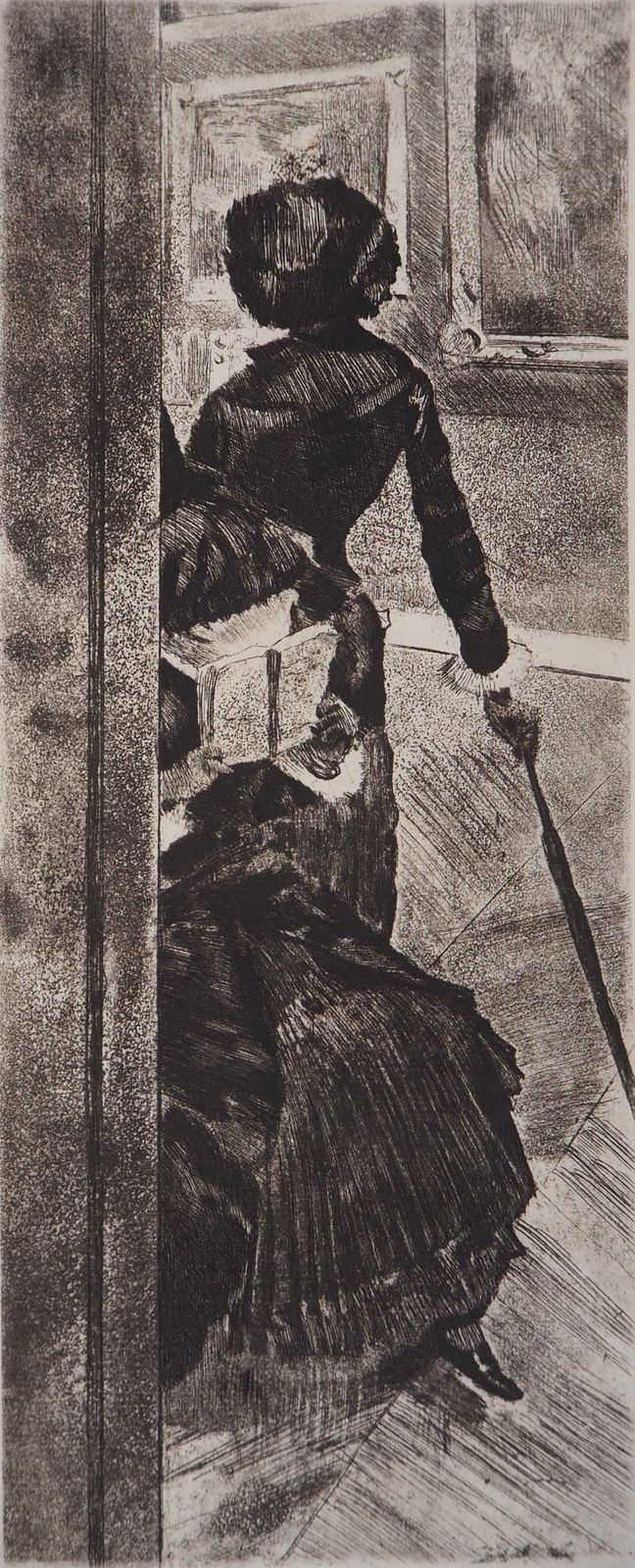 Edgar Degasmary Cassatt At The Louvre Museum   Original Etching (Delteil #29)1880 photo for sale