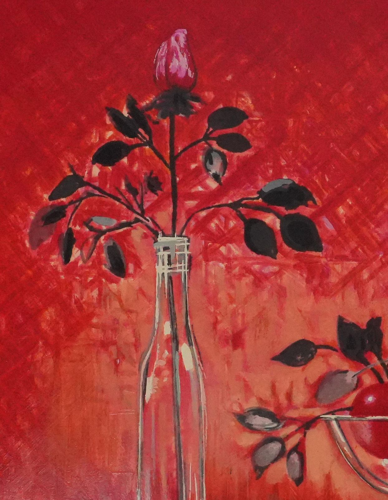 Michel Henrystill Life With A Red Background   Original Handsigned Screenprint photo 150.0