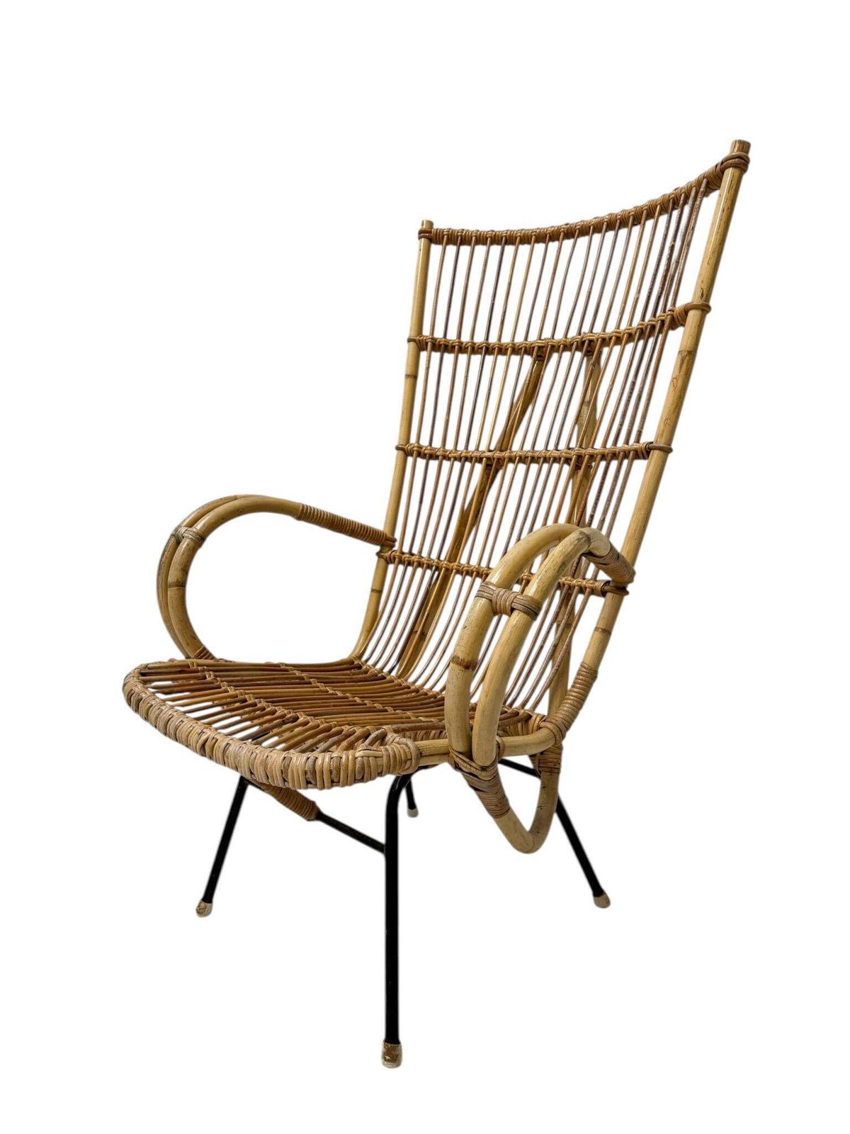 Mid Century Modern Italian High Back Armchair, 1960s photo buy