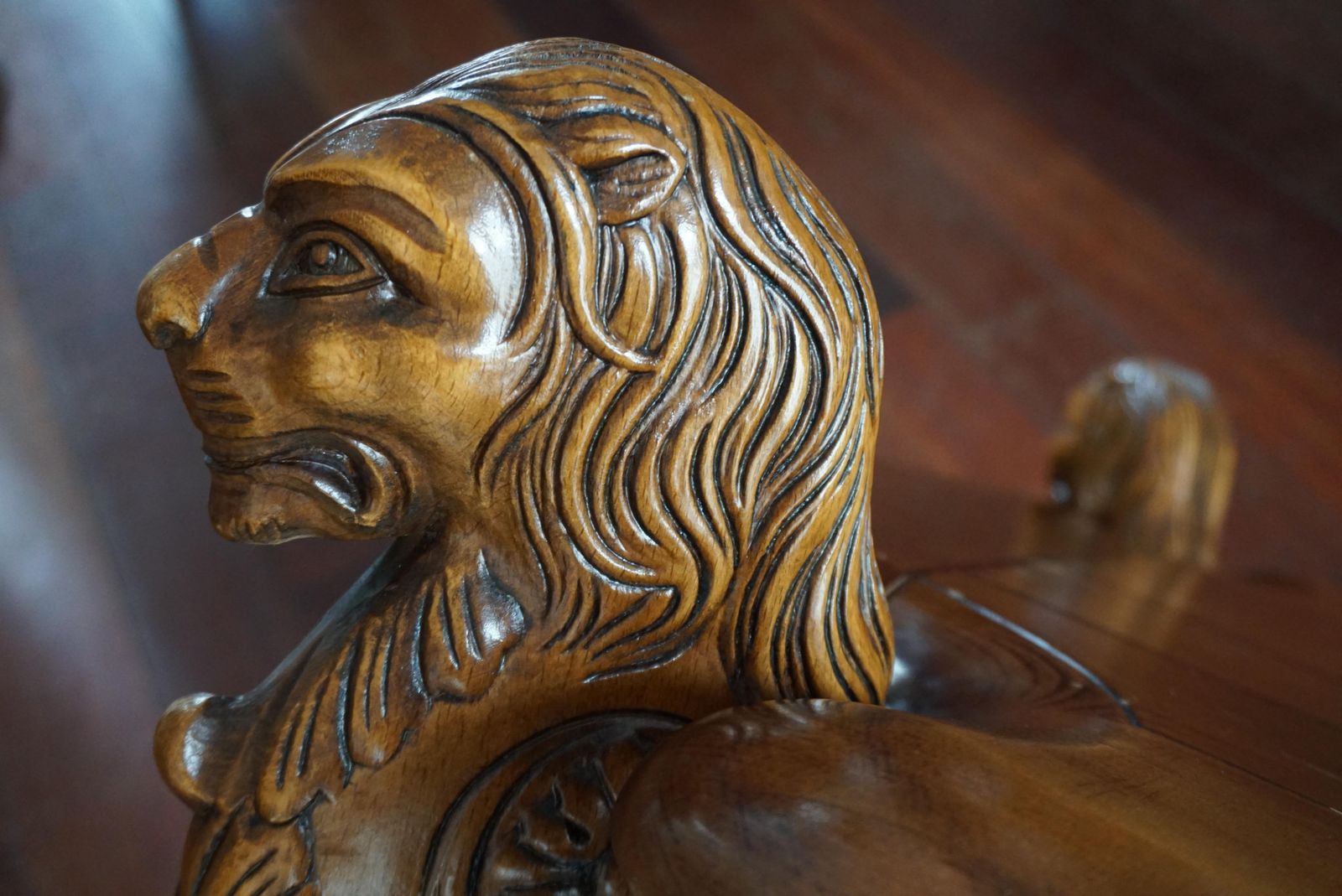 Furniture Rustic Elegance Hand Carved Lion Leg Coffee Table, France Or Italy, Circa 1940s photo