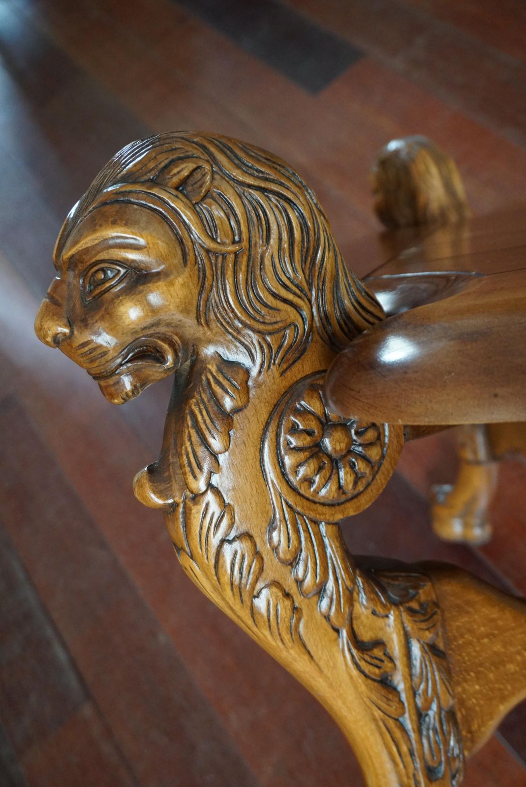 photo buy Rustic Elegance Hand Carved Lion Leg Coffee Table, France Or Italy, Circa 1940s