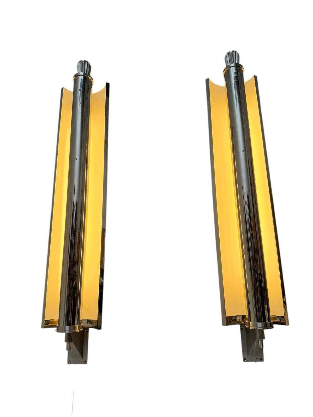 Art Deco Extra Large Pair Of Wall Lights Or Sconces France, 1930s photo Lighting