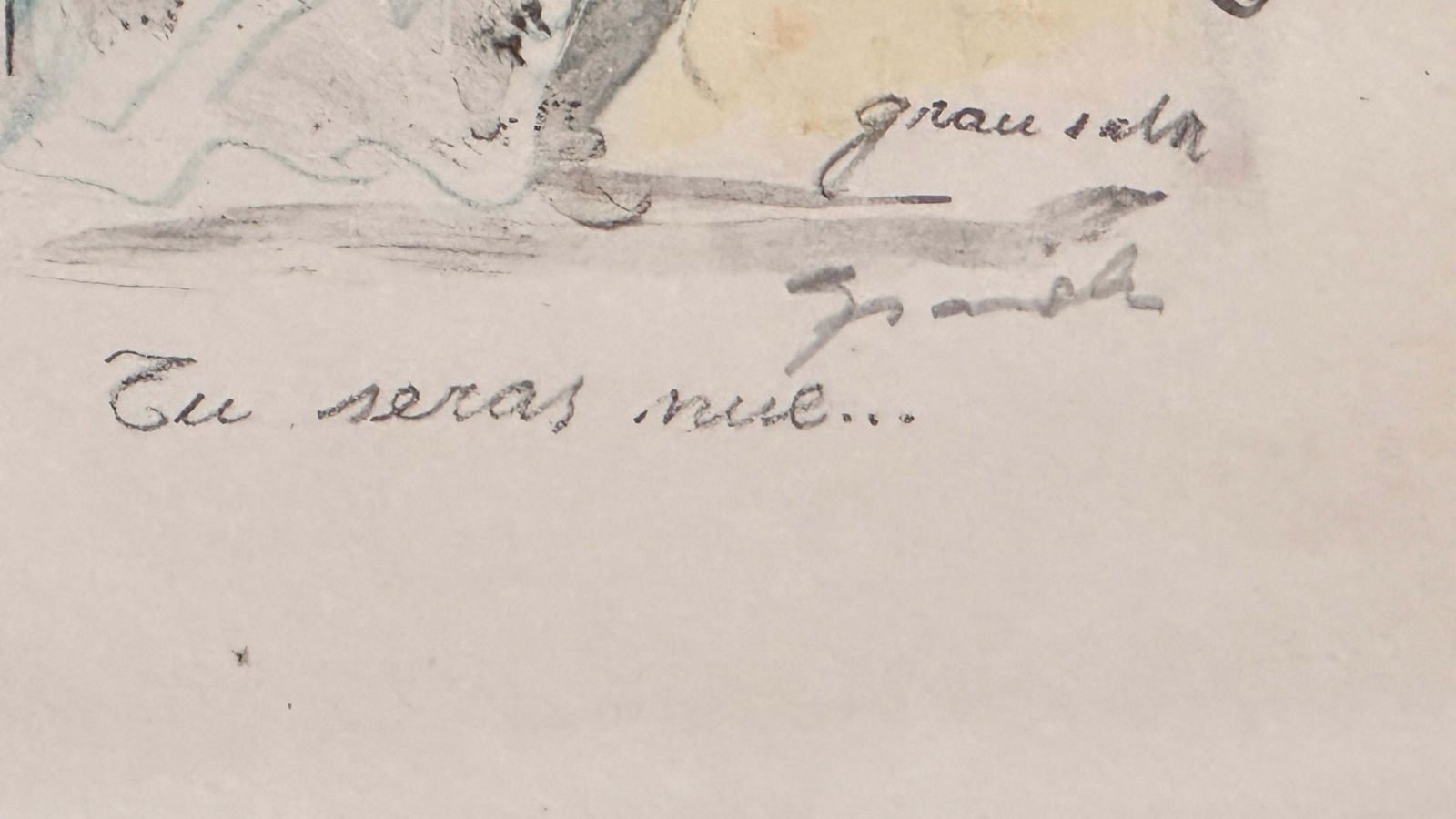 Lavis And Pencil Drawing By Emilio Grau Sala – Signed And Annotated – Circa 1950 photo 478.0