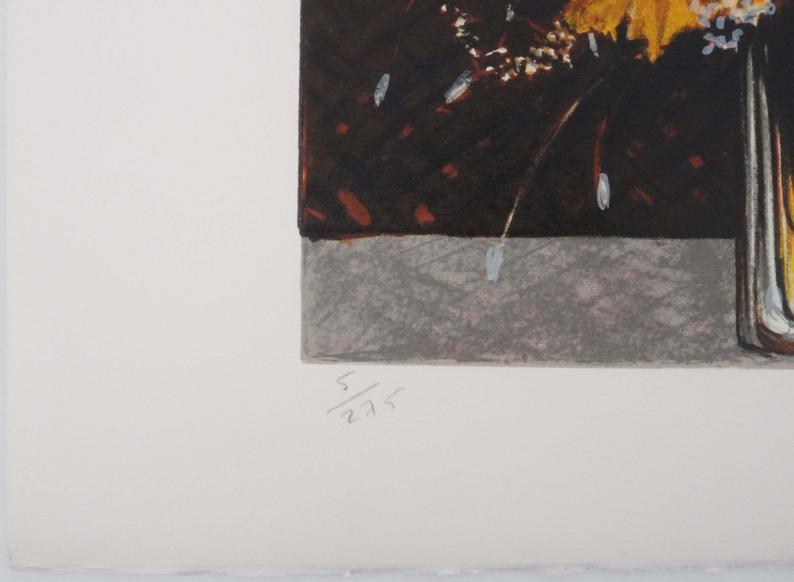 Michel Henrybouquet Of Yellow Flowers   Original Handsigned Lithograph photo vinterior