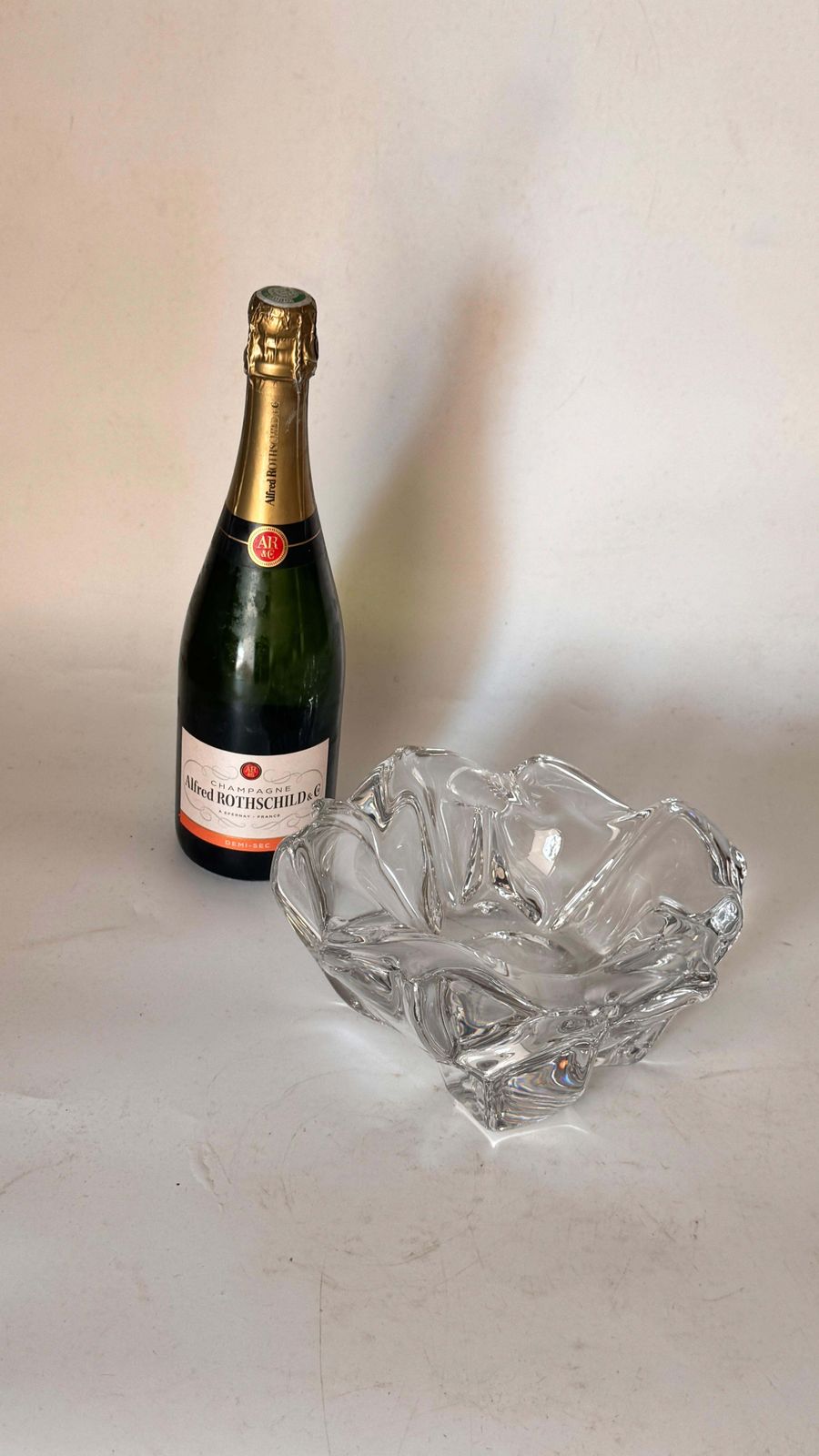 Large Crystal Ashtray By Daum – France, 1960s – Heavy Collector’s Piece photo furniture