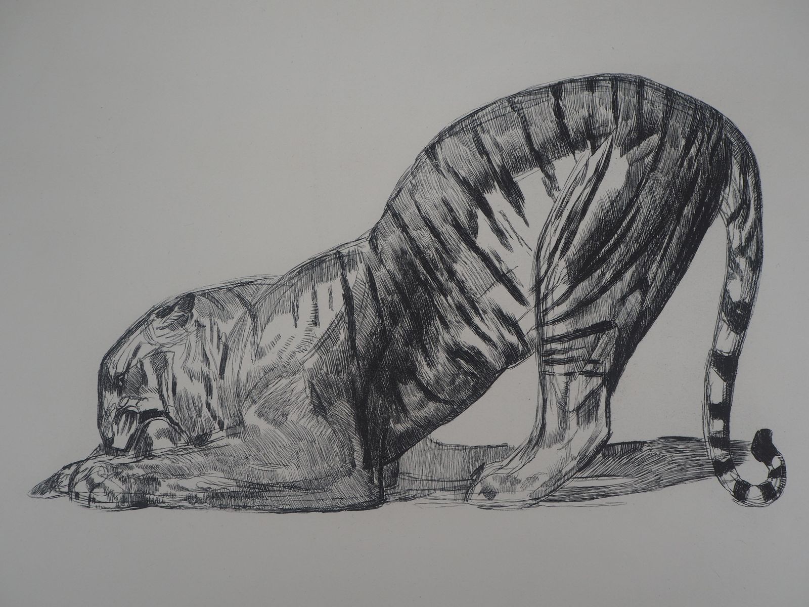 Paul Jouvetiger Eating   Original Etching (Marcilhac #370)c. 1931 photo furniture