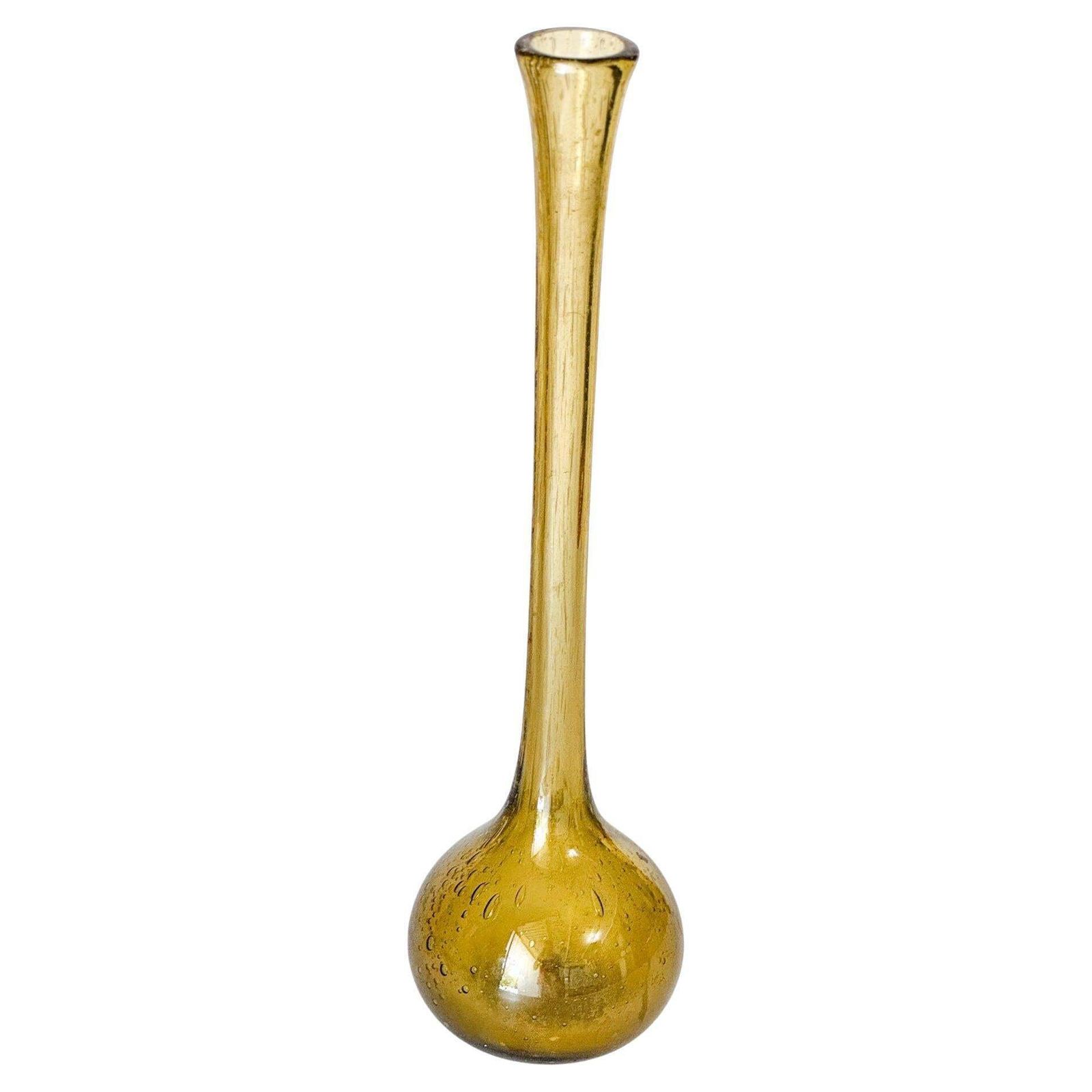 Tall Bubble Glass Bud Vase – Biot, France – 1960s