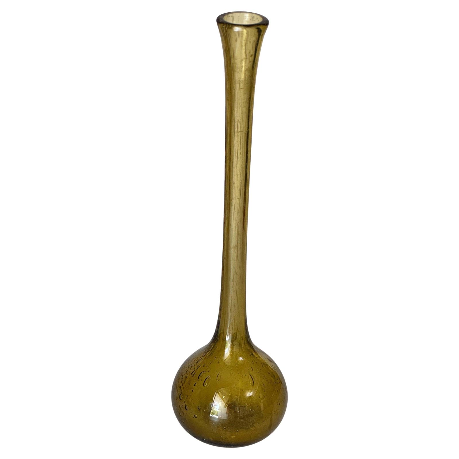 Tall Bubble Glass Bud Vase – Biot, France – 1960s photo for sale