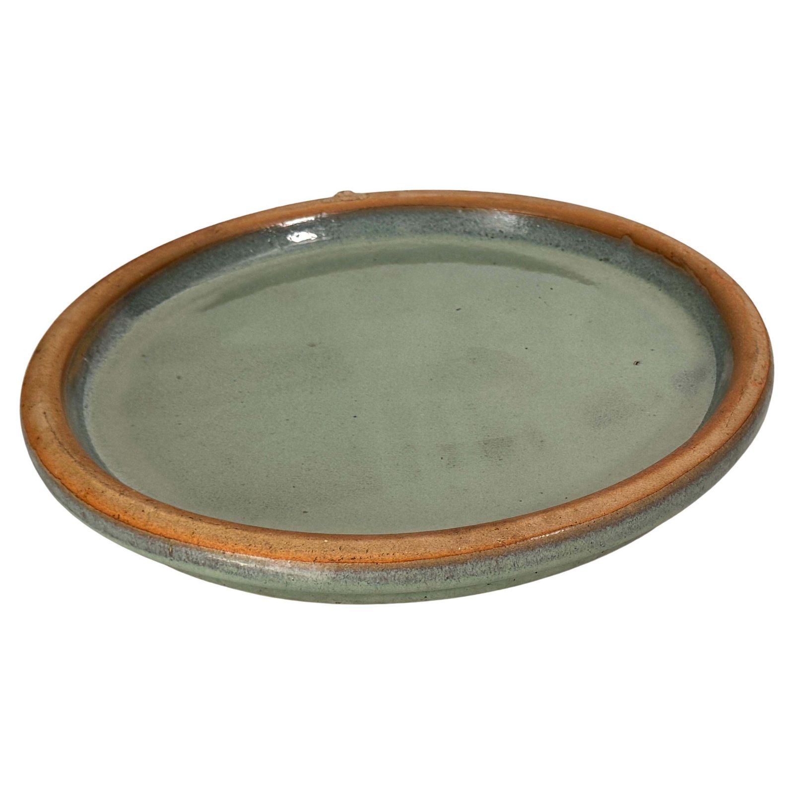 Heavy Glazed Pottery Dish – France, 1970s – Blue Green Tones, Ibiza/Formentera photo for sale