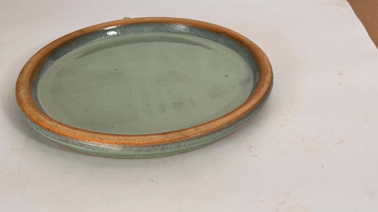 Heavy Glazed Pottery Dish – France, 1970s – Blue Green Tones, Ibiza/Formentera photo vinterior