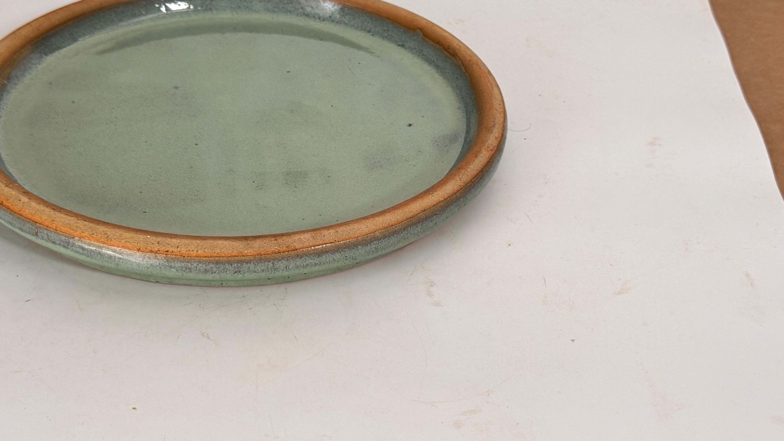 Heavy Glazed Pottery Dish – France, 1970s – Blue Green Tones, Ibiza/Formentera photo vintage