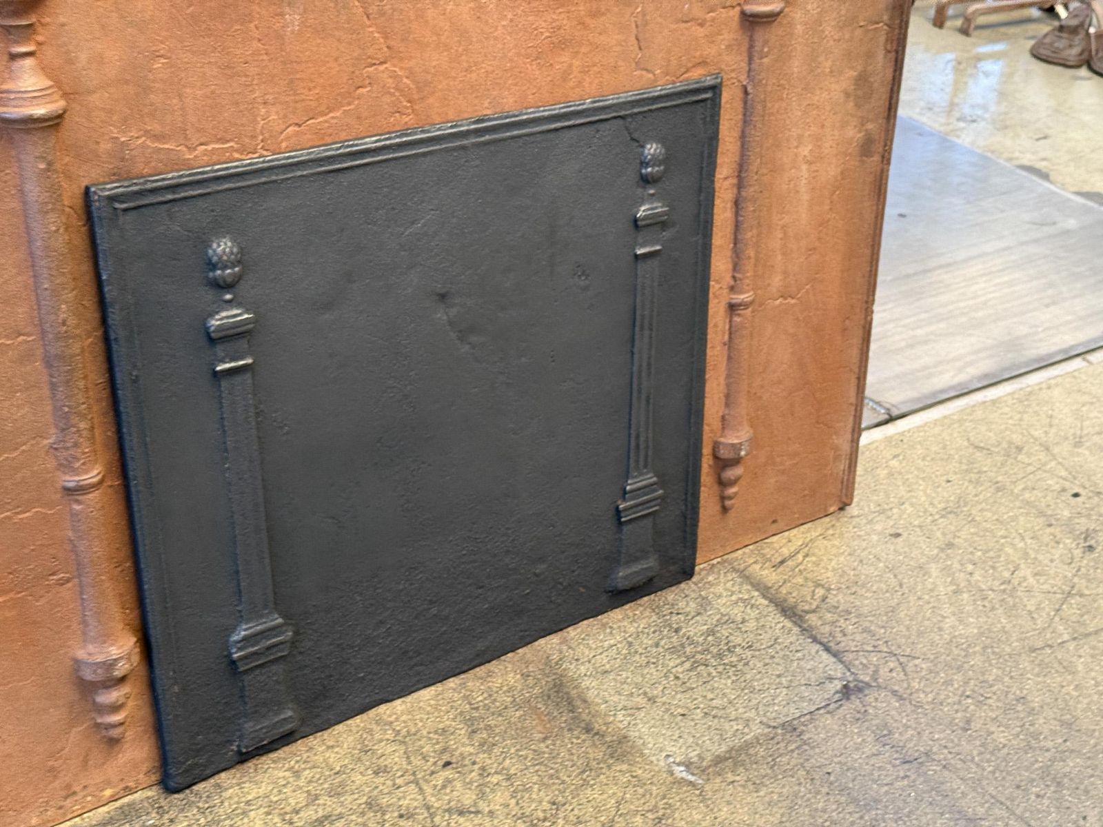 Antique French 'Pillars Of Freedom' Fireback / Backsplash, Early 19th C. photo for sale