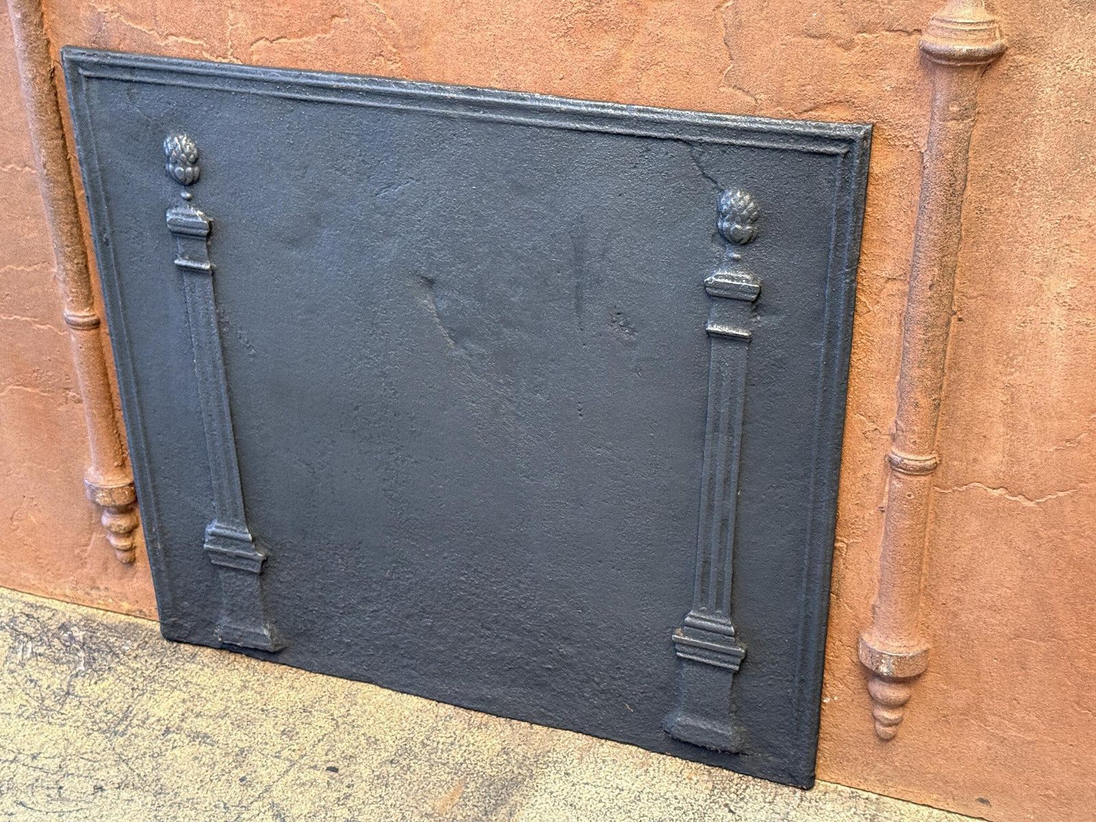 Antique French 'Pillars Of Freedom' Fireback / Backsplash, Early 19th C. photo Home Fixtures