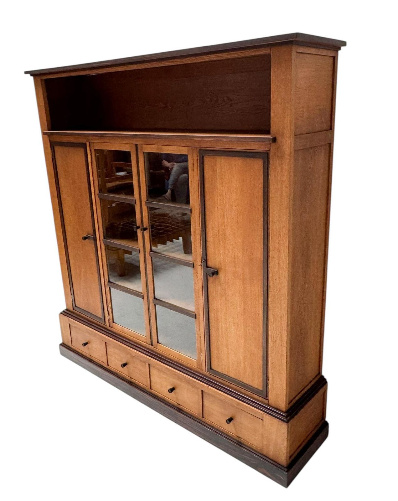Furniture Art Deco Modernist Four Door Bookcase, 1920s photo