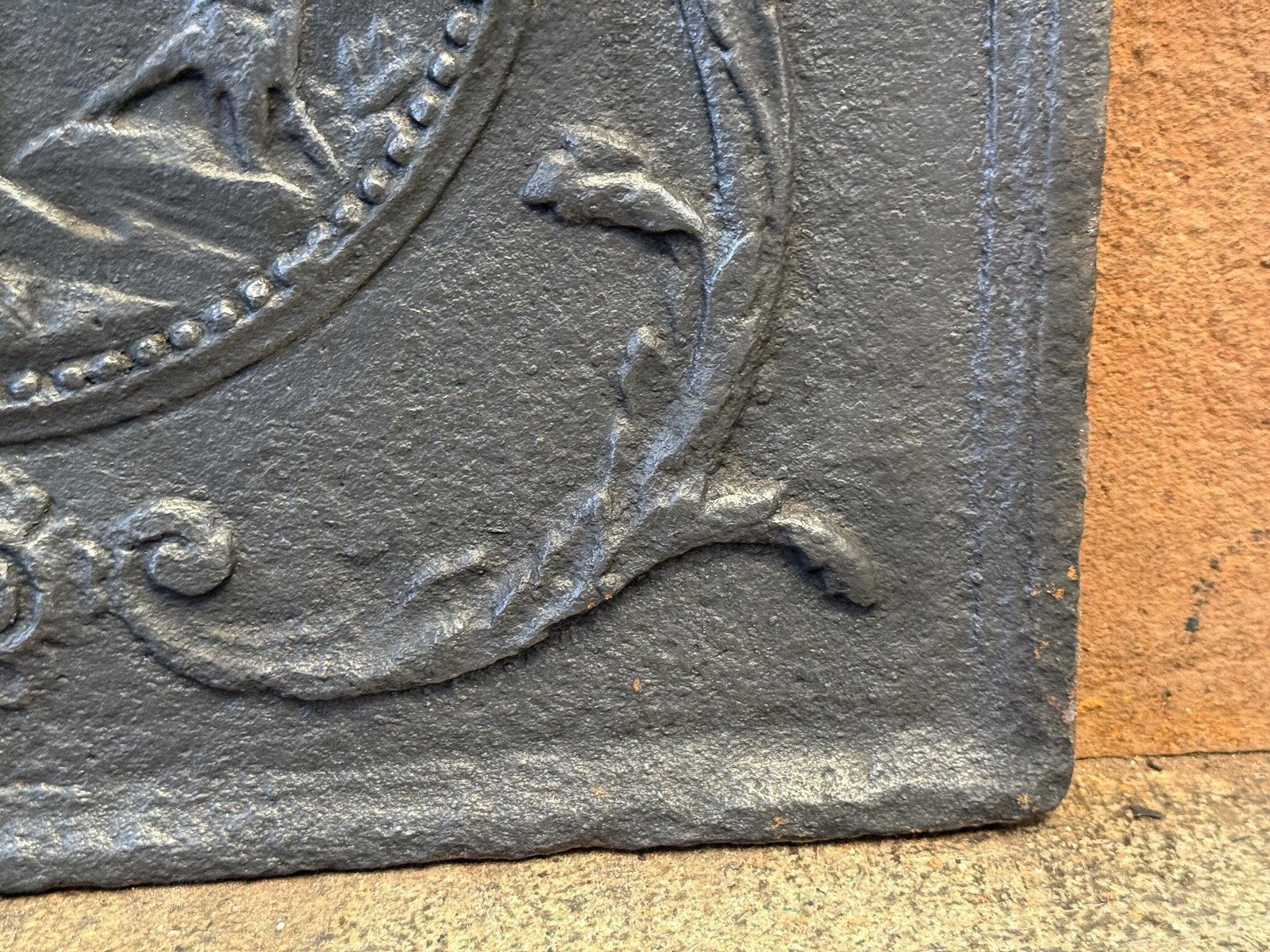 429.0 19th Century French 'Cupid' Fireback / Backsplash, Neoclassical Period. photo
