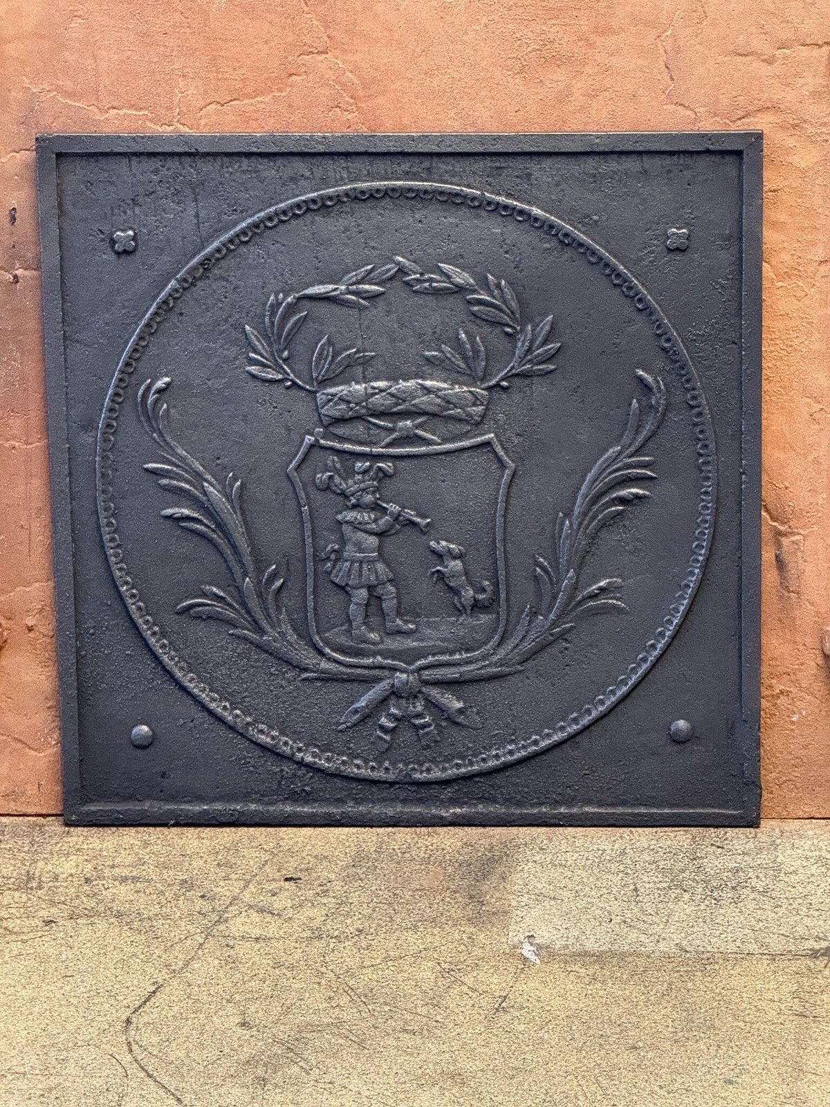 19th Century French 'Piper With Dancing Dog' Fireback / Backsplash photo furniture