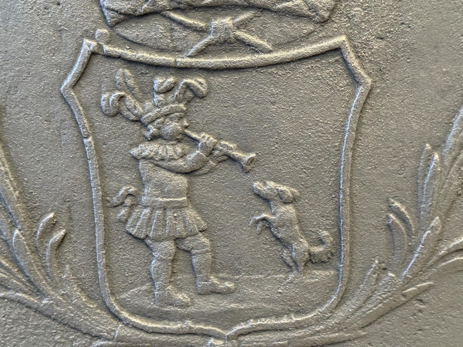 19th Century French 'Piper With Dancing Dog' Fireback / Backsplash photo buy