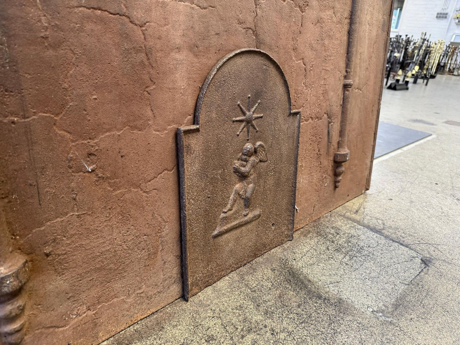 photo for sale French 'Cupid' Fireback / Backsplash, Early 19th Century Period