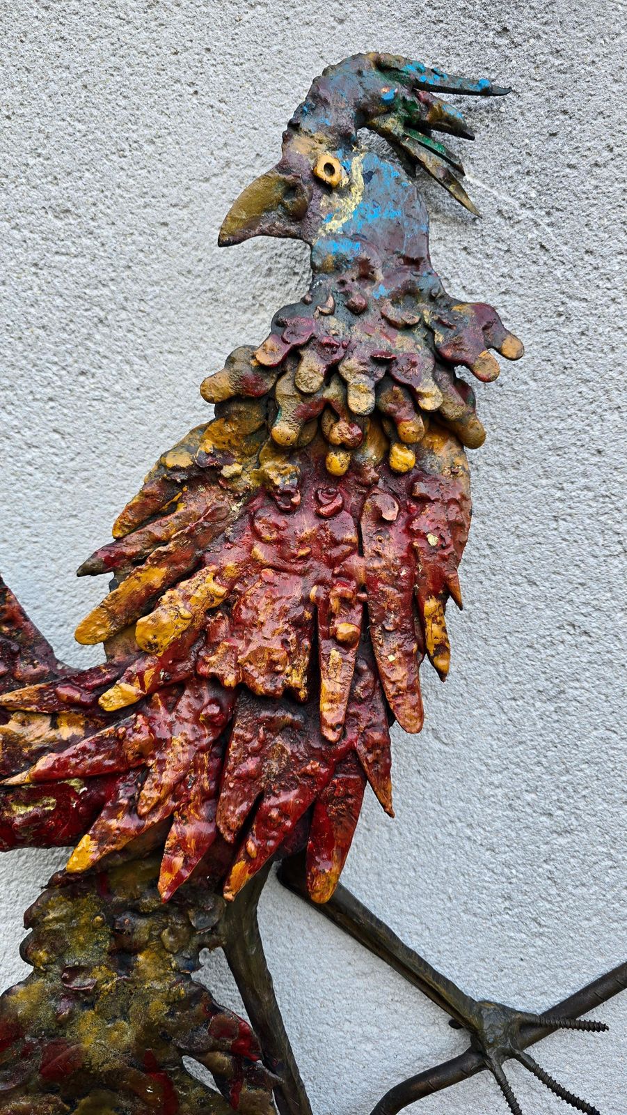 Brutalist Handcrafted Wall Sculpture Of A Rooster, Europe, Circa 1960s–1970s photo Art