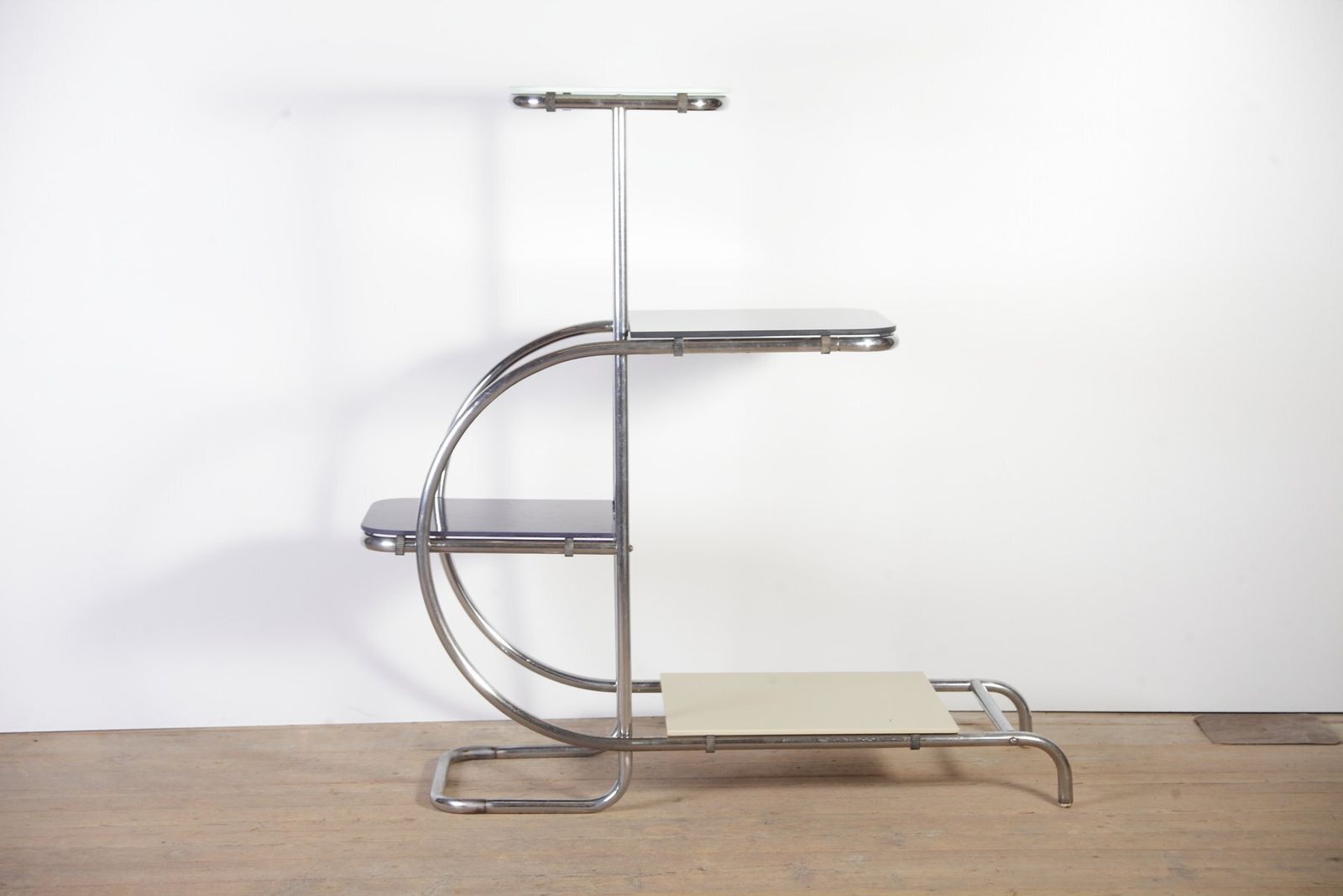 Tubular Chrome Flower Stand By Hynek Gottwald, 1940s photo vintage