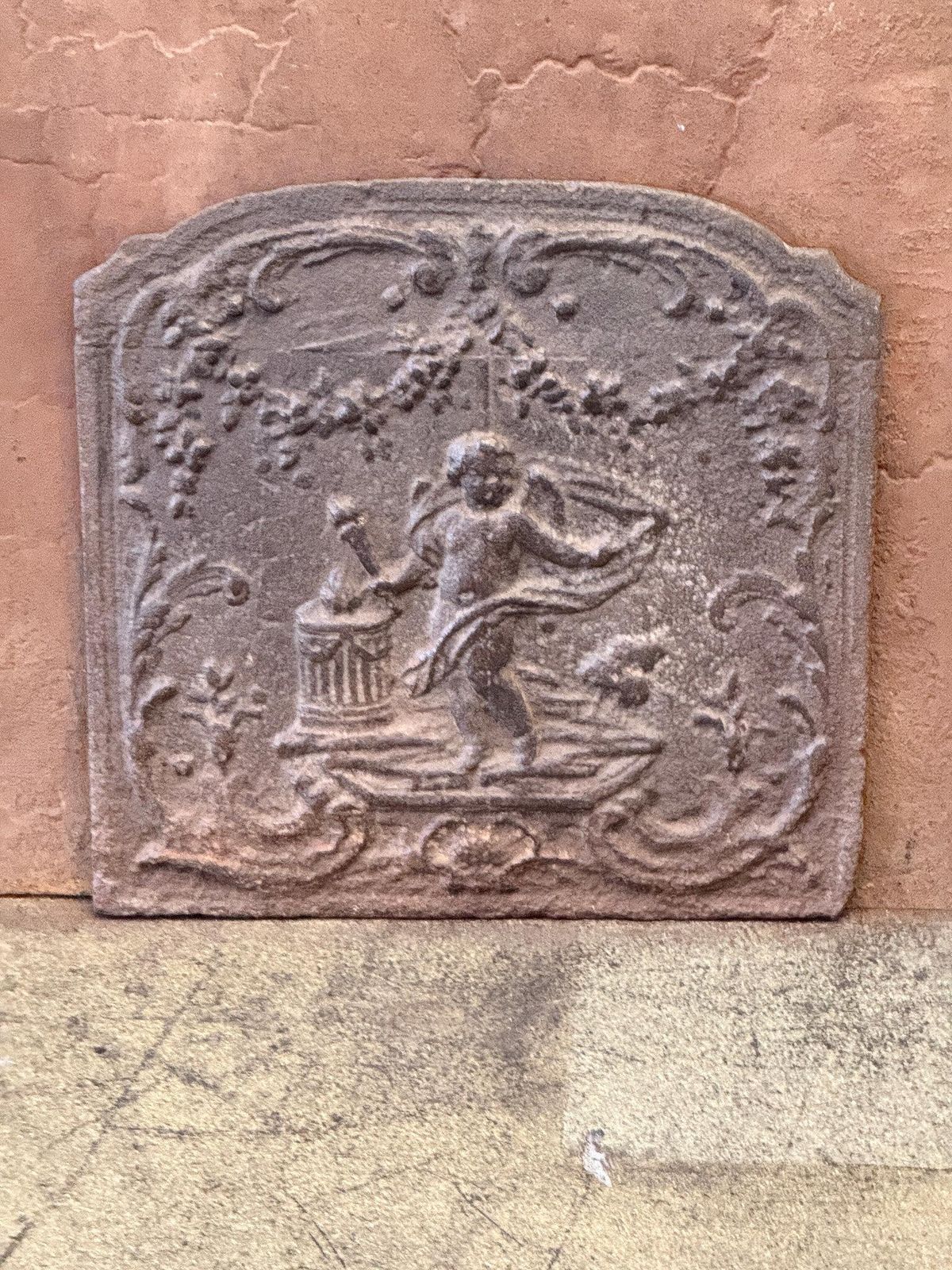 French 'Cupid' Fireback / Backsplash, 18th   19th C., Neoclassical Period photo furniture