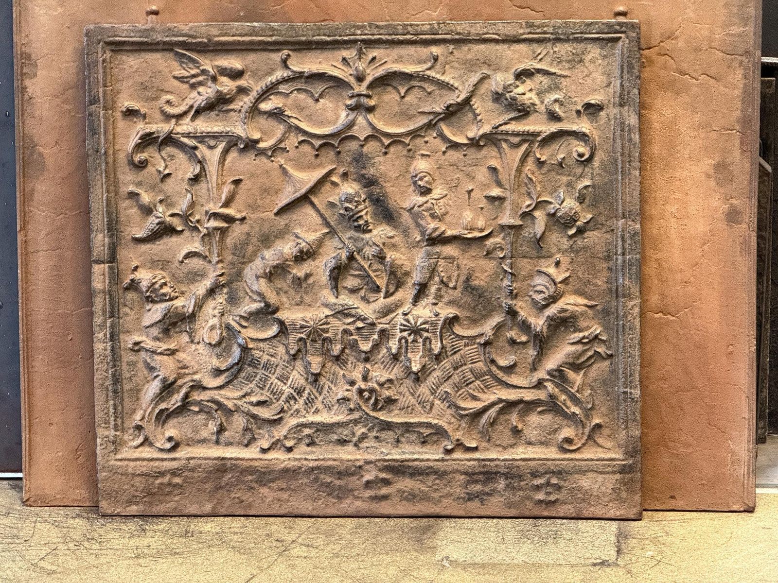 French 'Chinoiserie' Fireback, 20th Century, Louis XV Style, Brown photo 1105.0