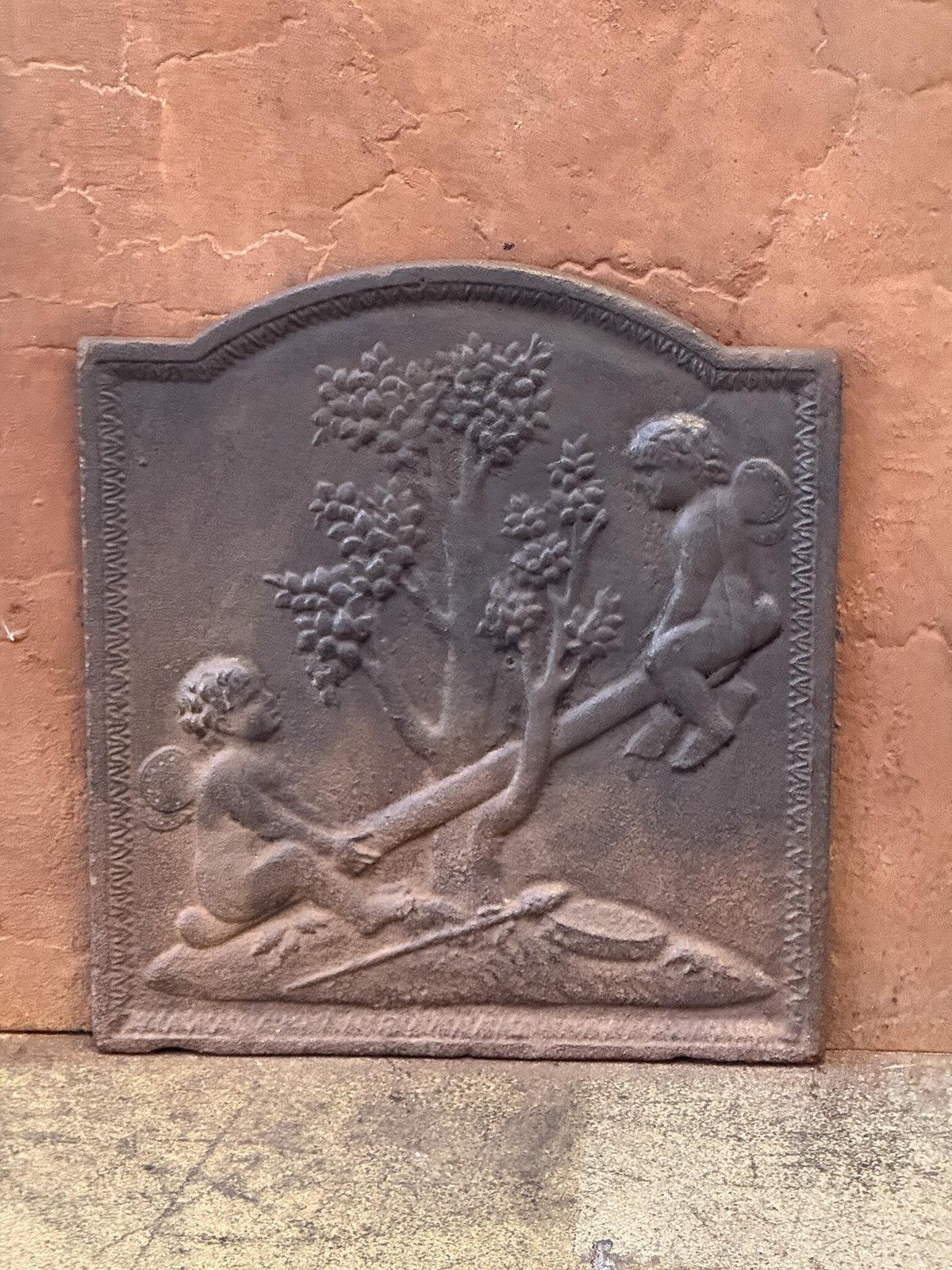 19th Century French Napoleon III Period 'Cupids' Fireback / Backsplash photo furniture
