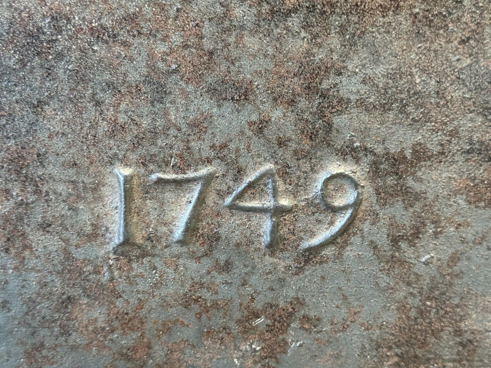 French Louis XV Period 'Year' Fireback / Backsplash, Dated 1749 photo 438.0