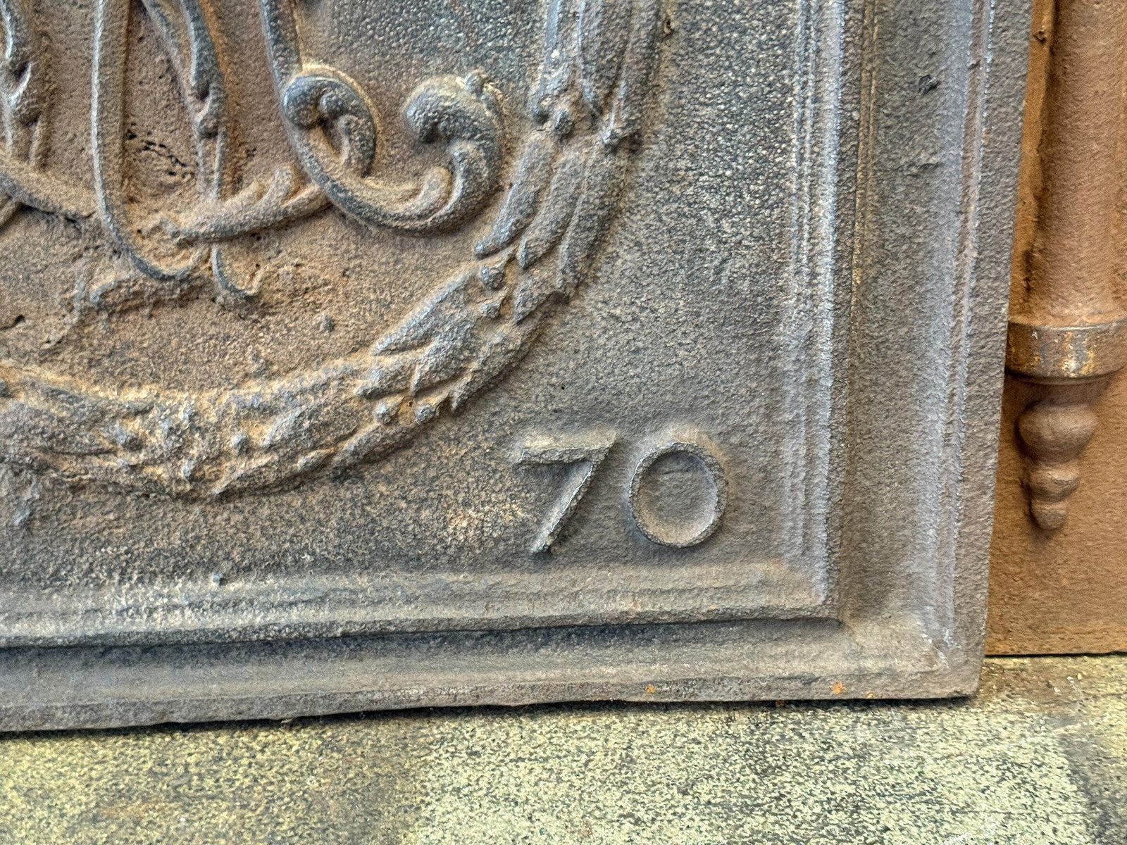 Home Fixtures French 'Monogram' Fireback / Backsplash Louis XV Period, Dated 1770 photo