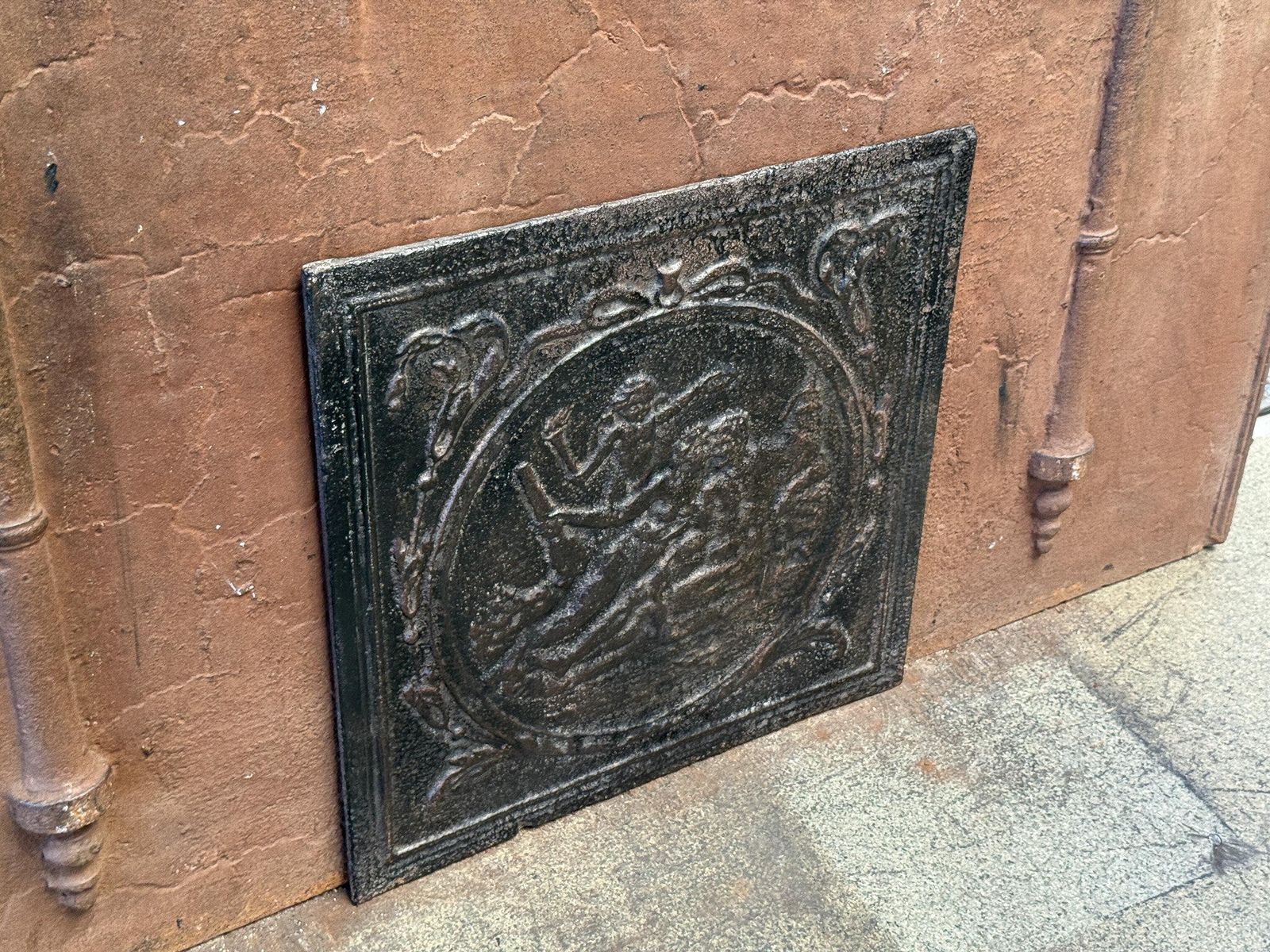 photo furniture French 'Allegory Of Love' Fireback / Backsplash, 19th Century, Victorian Period