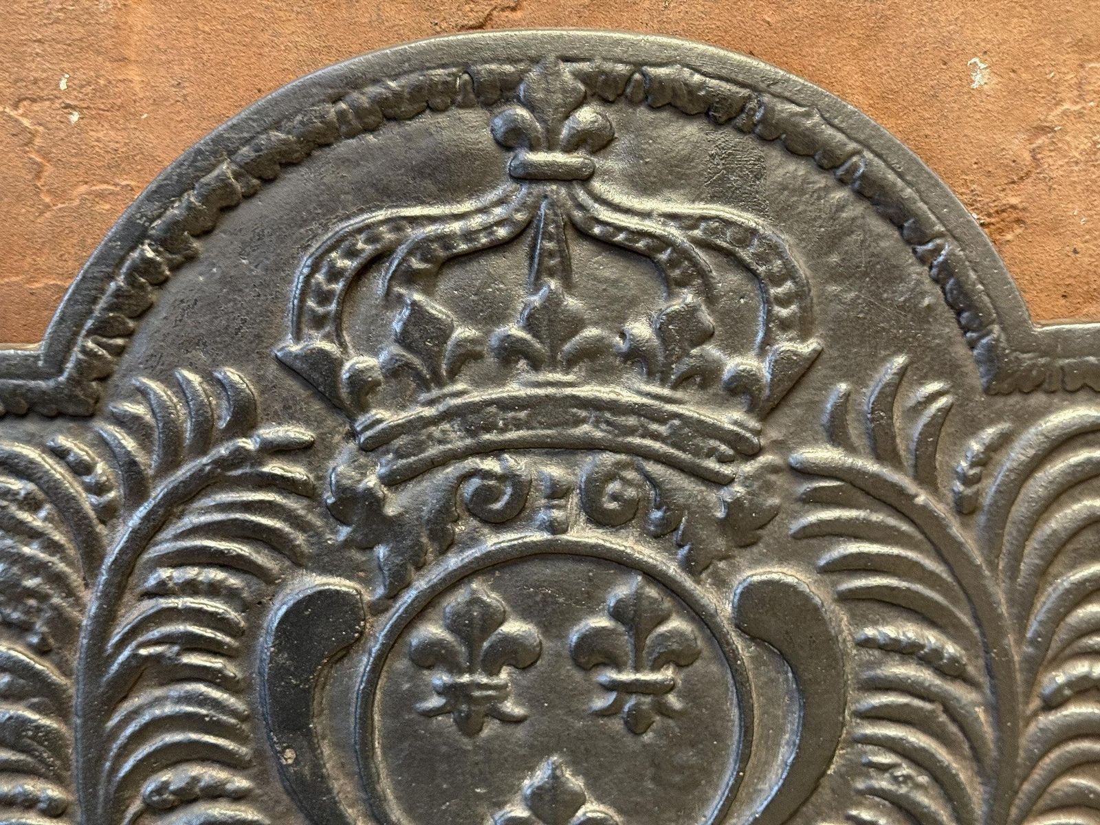 French Louis XV Style Arms Of France Fireback / Backsplash, 20th Century photo vintage
