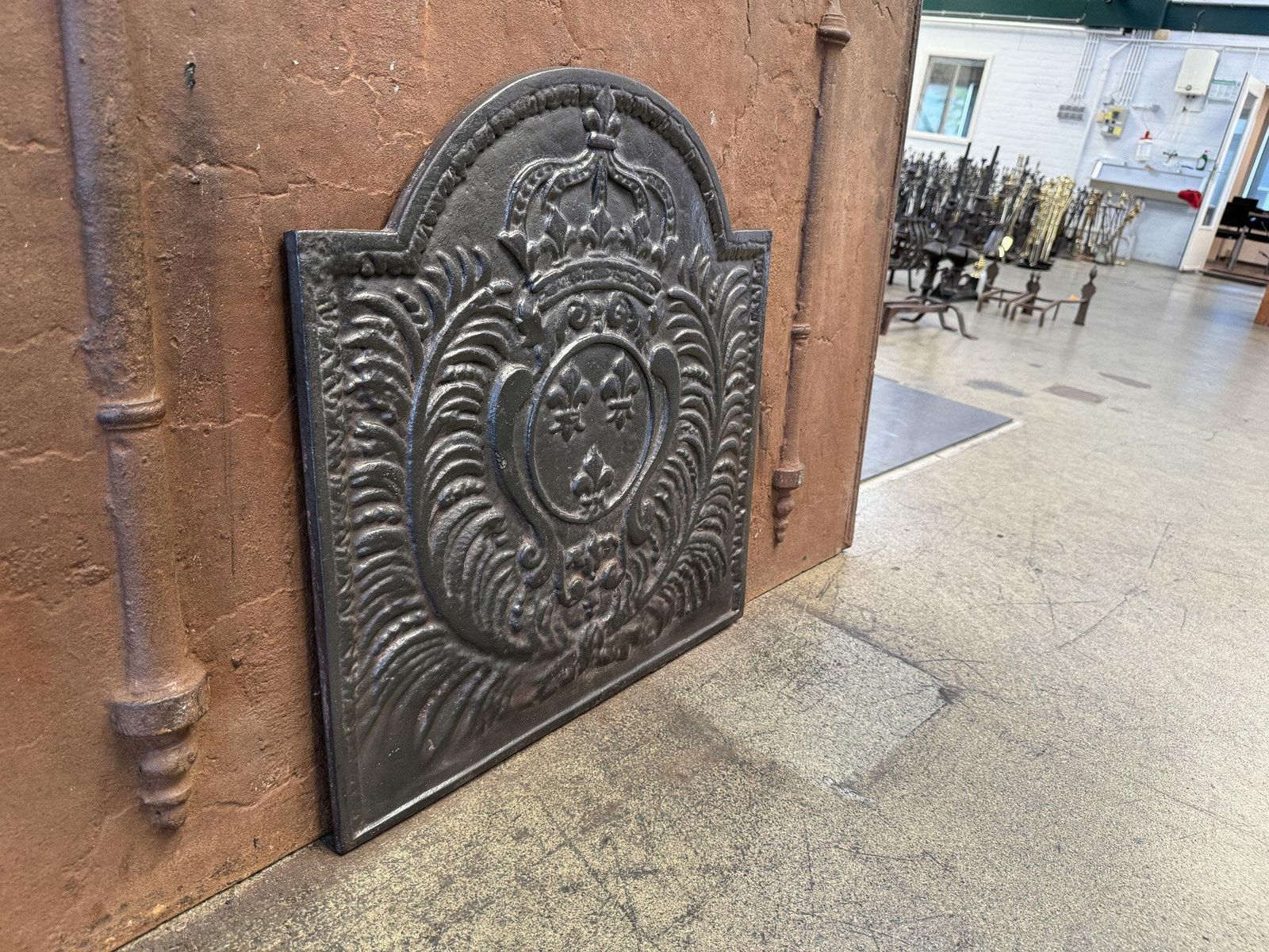 photo furniture French Louis XV Style Arms Of France Fireback / Backsplash, 20th Century