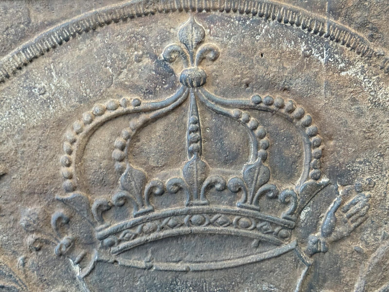 18th Century French Louis XV 'Arms Of France' Fireback / Backsplash photo vintage