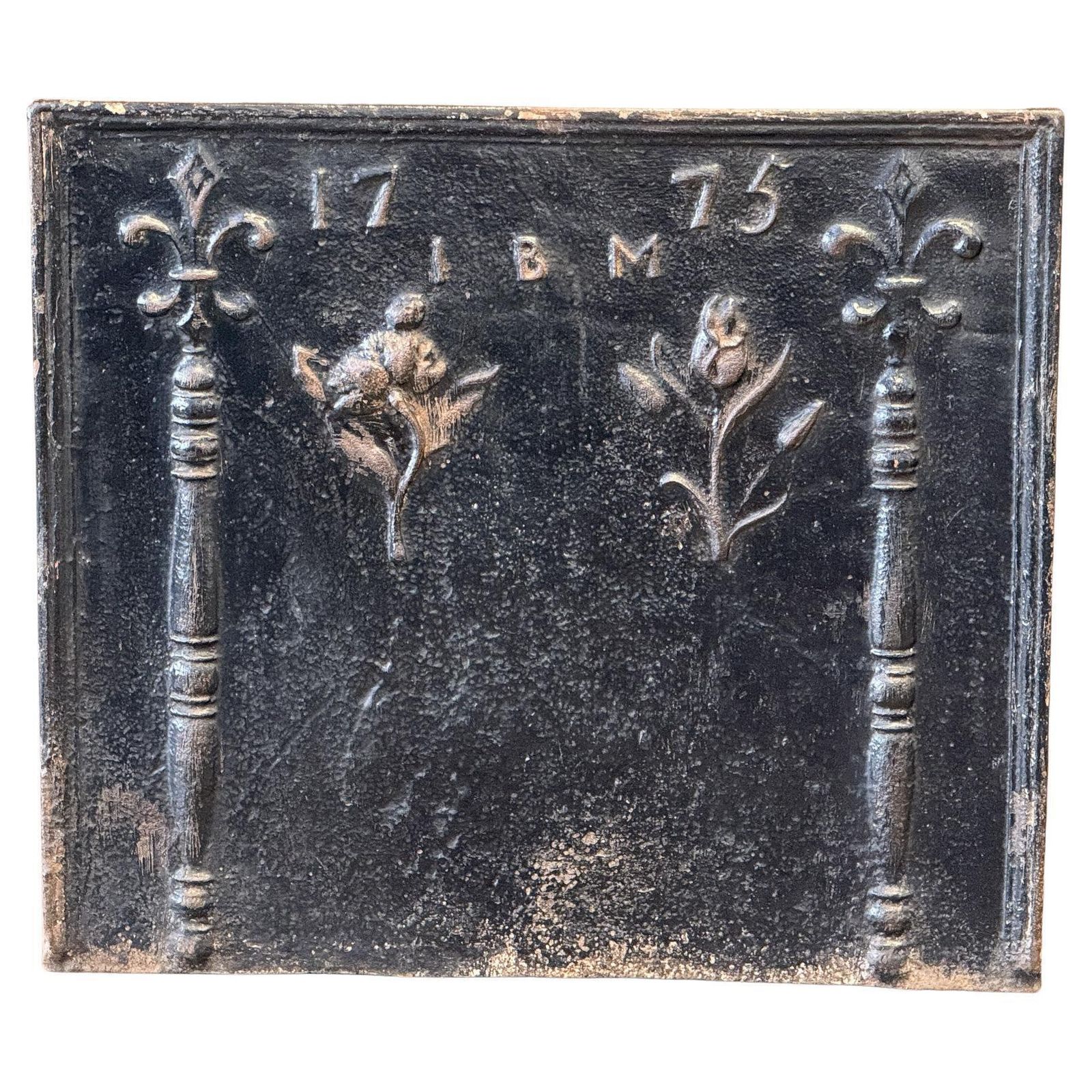 18th Century French 'Pillars With Decoration' Fireback / Backsplash